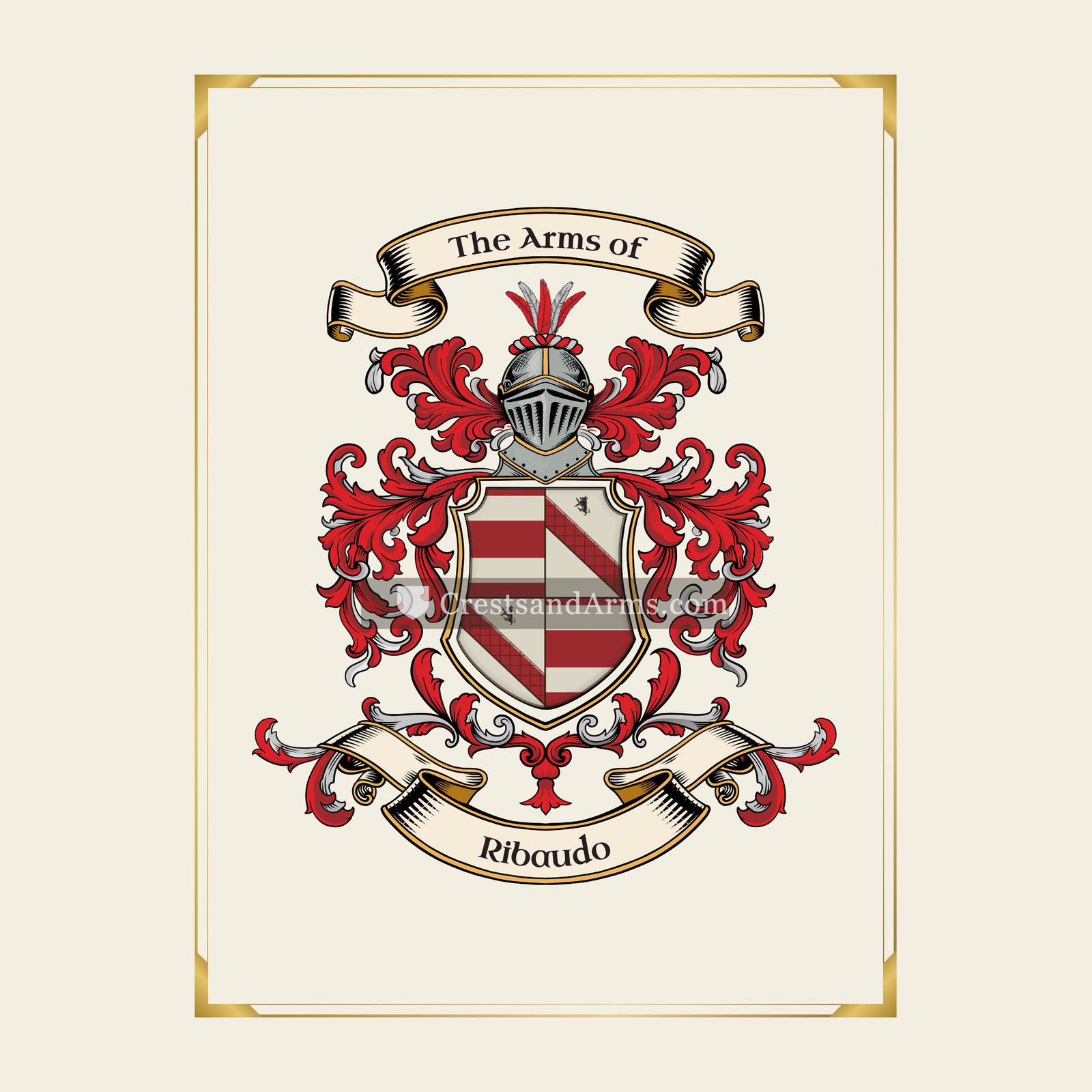 With gold border