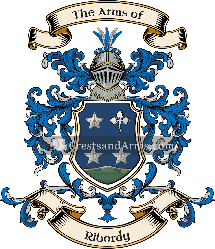 The Ribordy coat of arms, drawn from the recorded blazon