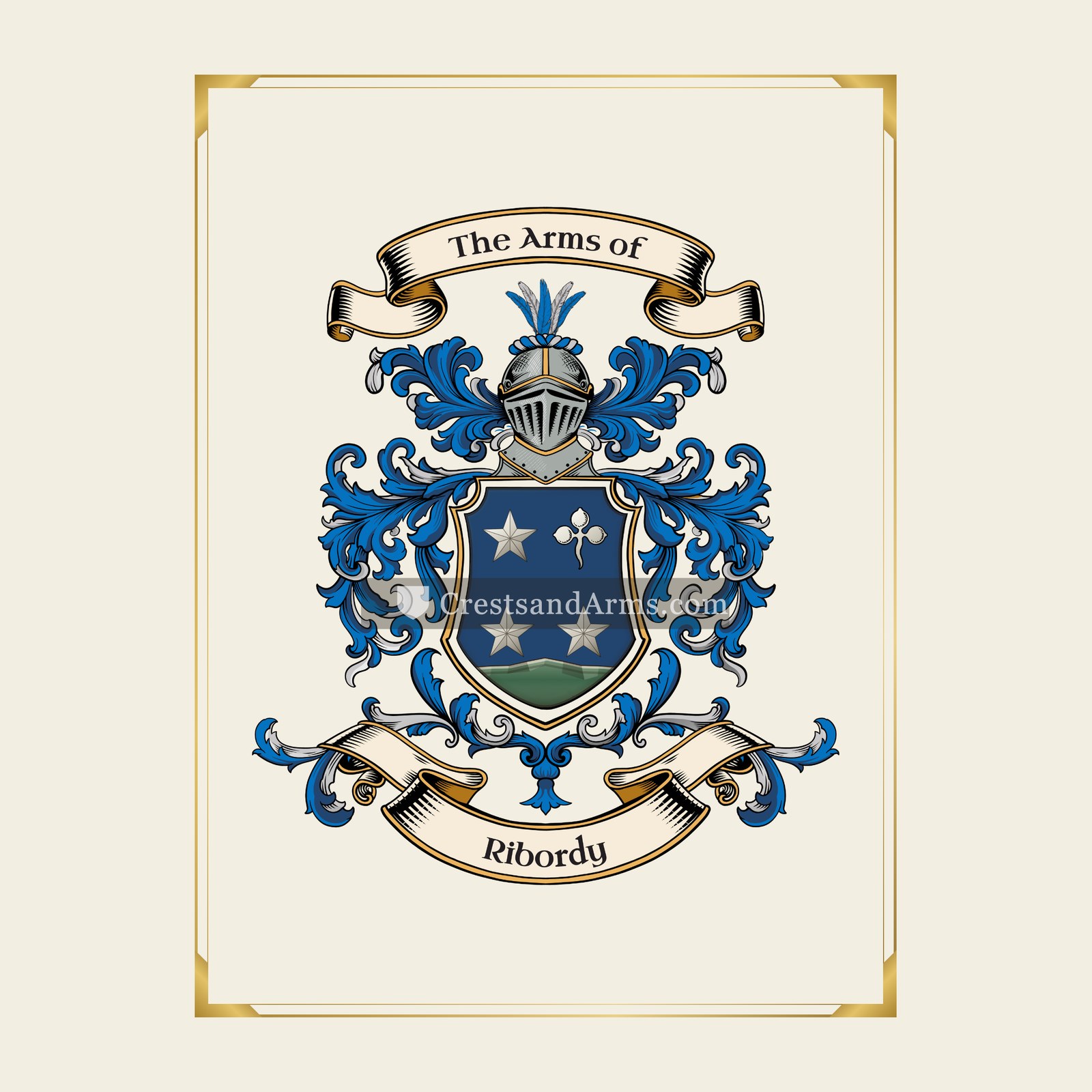 With gold border