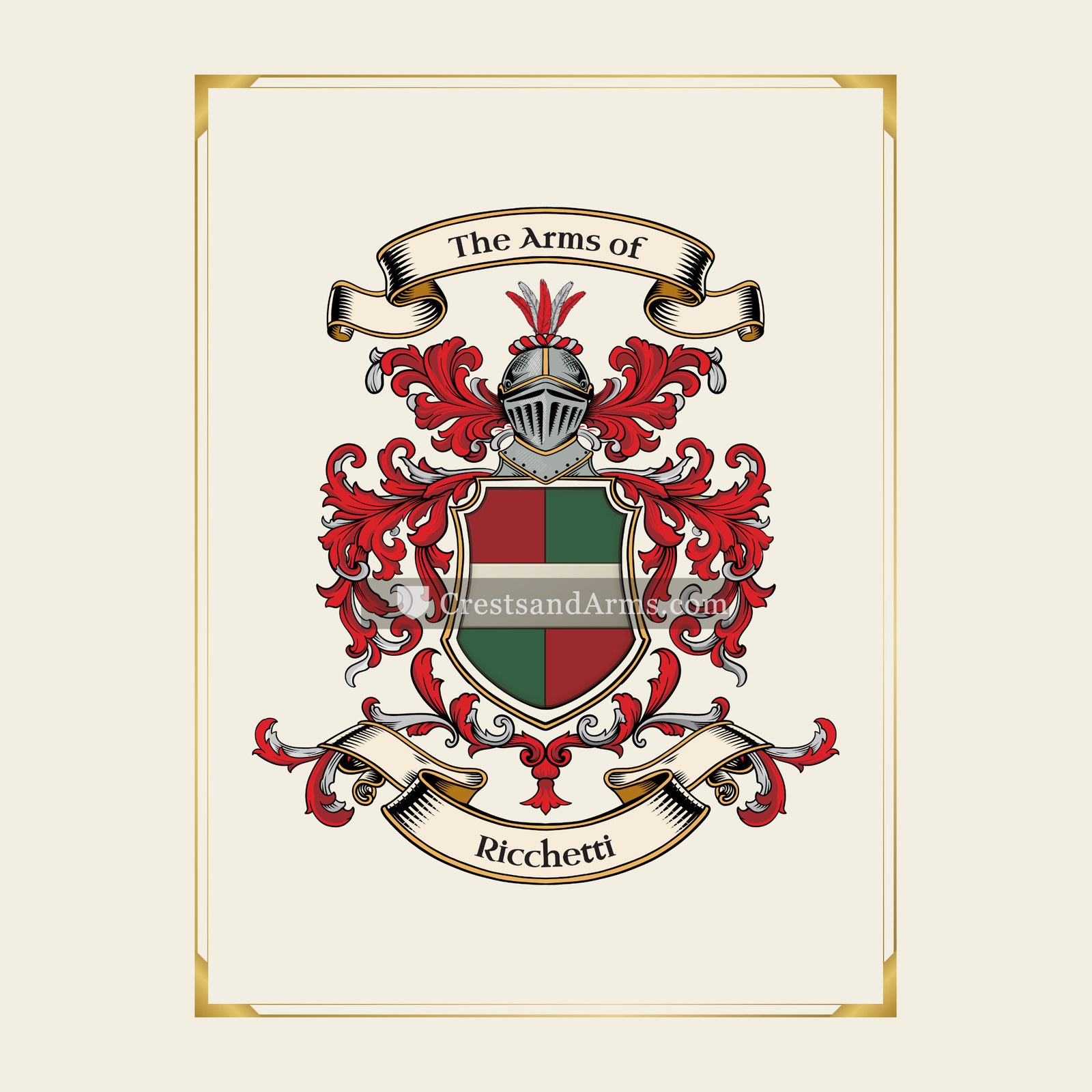 With gold border