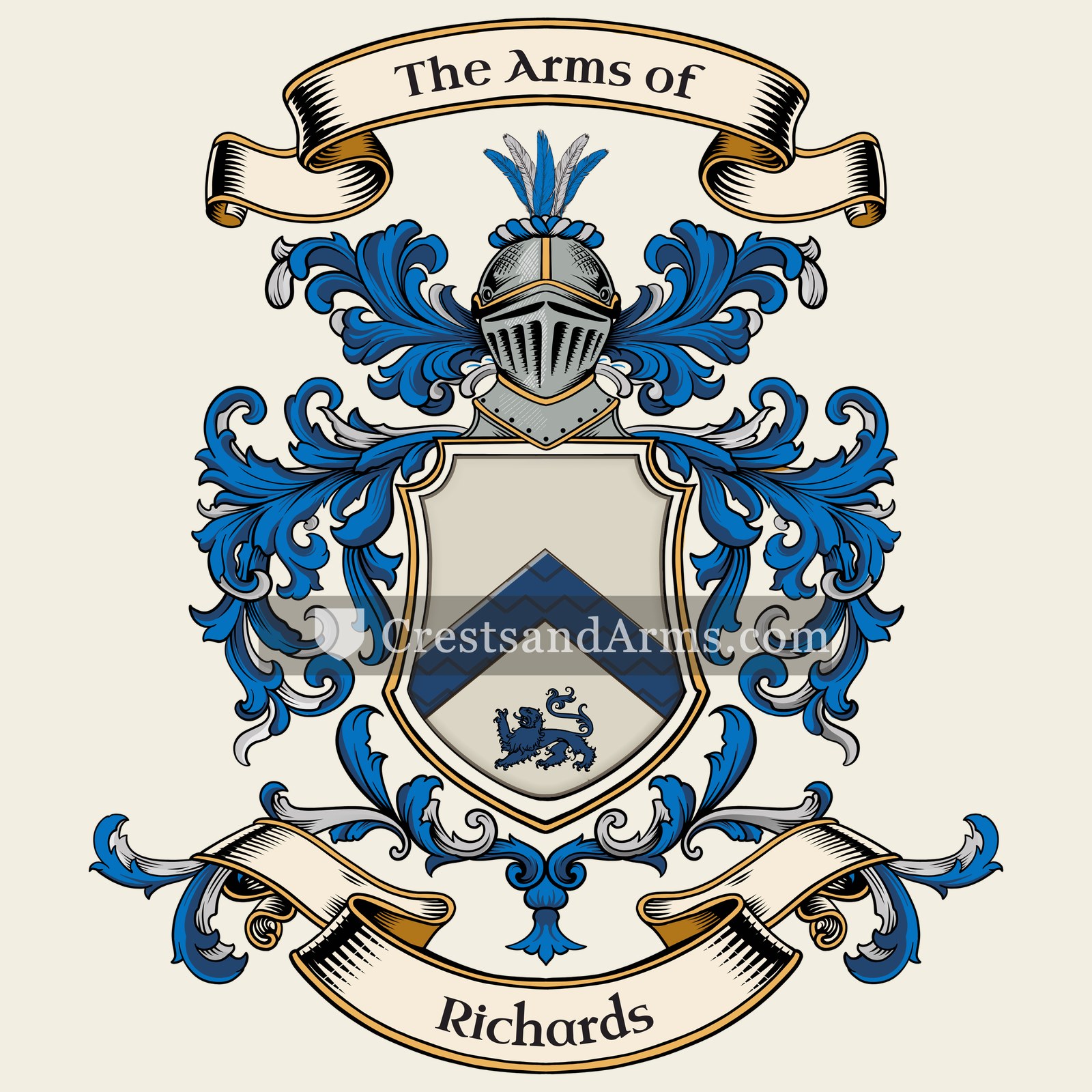 The Richards coat of arms, drawn from the recorded blazon
