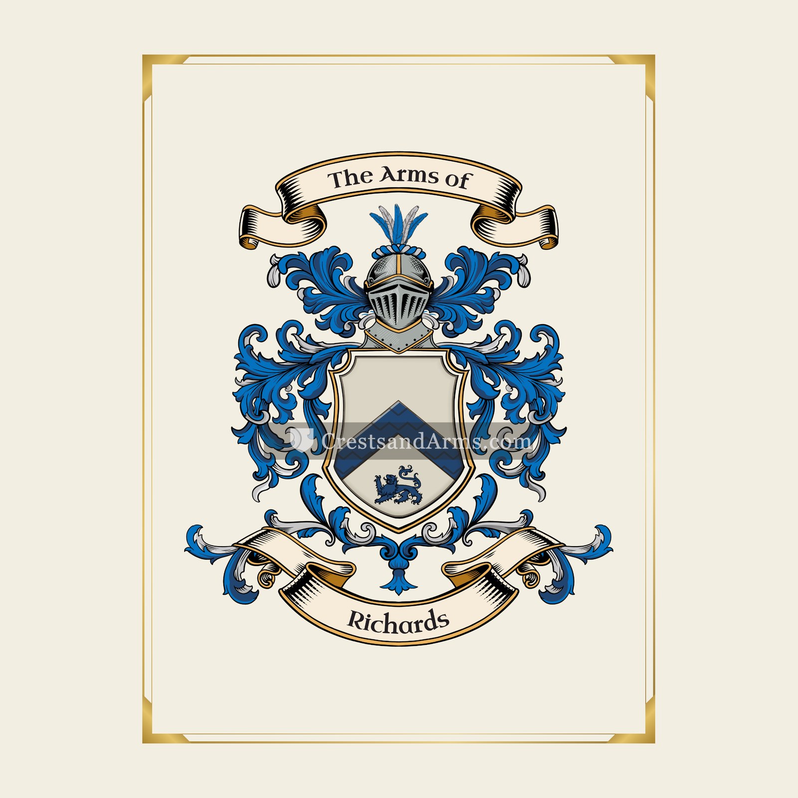 With gold border