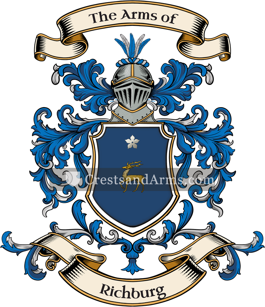 The Richburg coat of arms, drawn from the recorded blazon