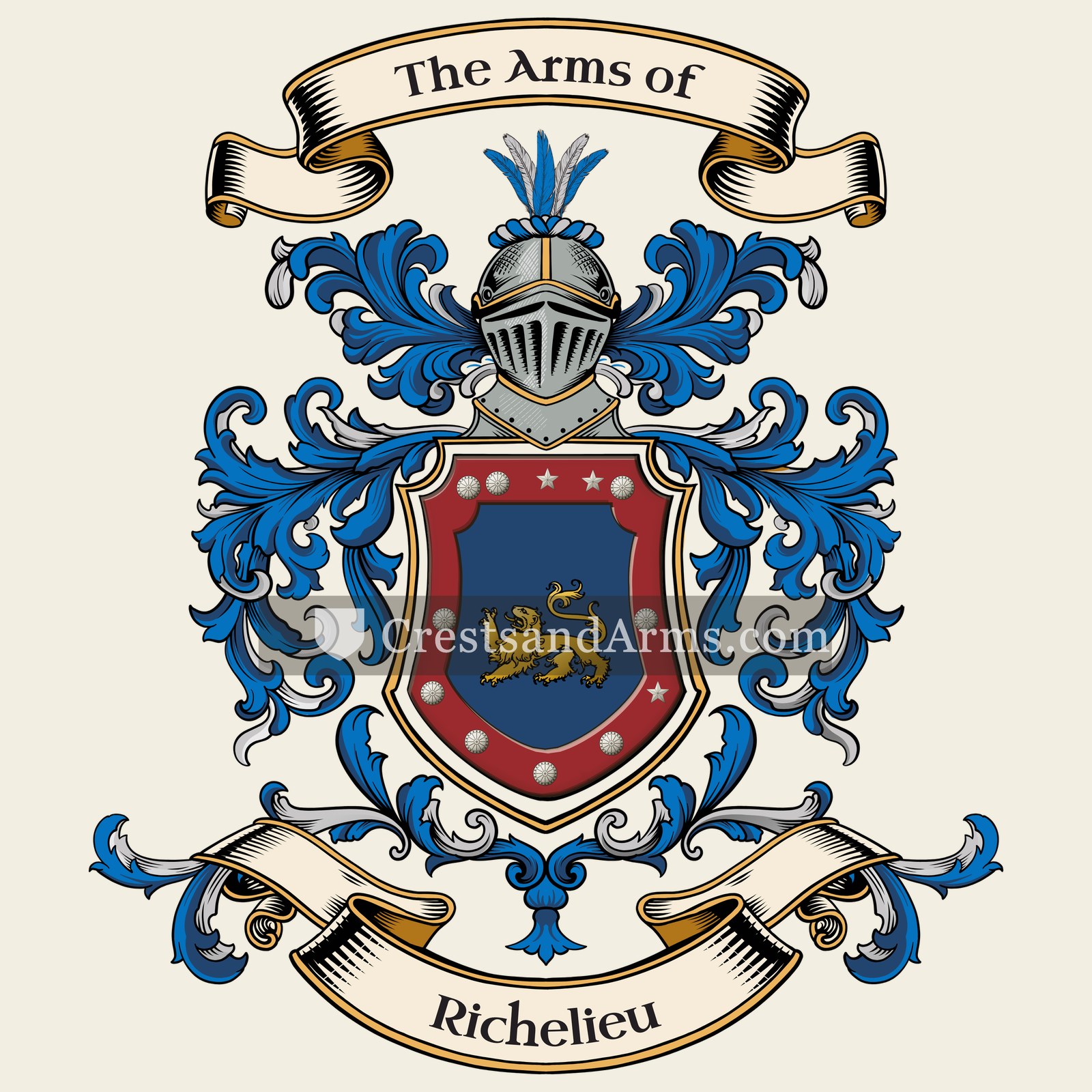 The Richelieu coat of arms, drawn from the recorded blazon