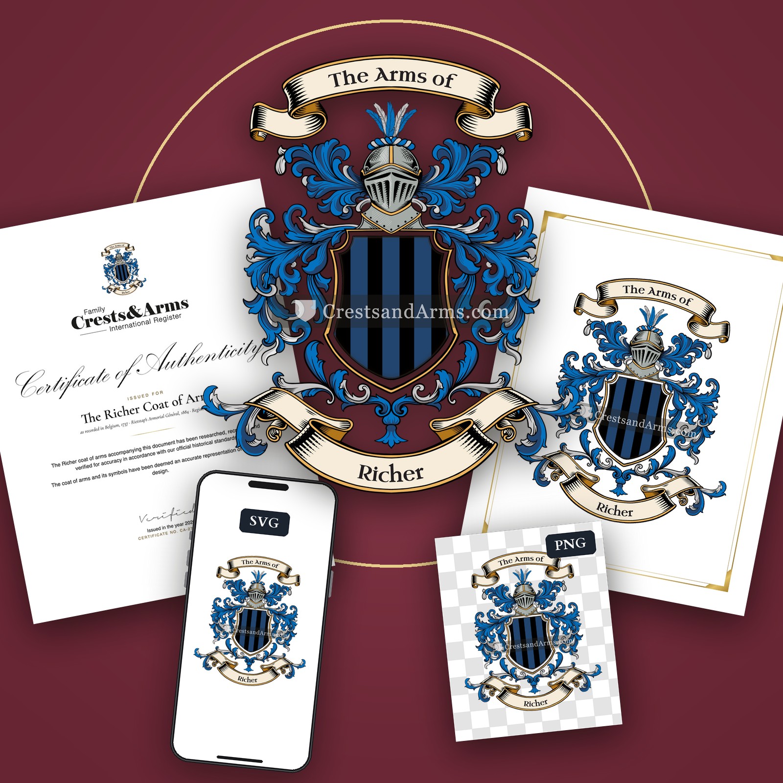 The Richer arms on the coat of arms — digital pack