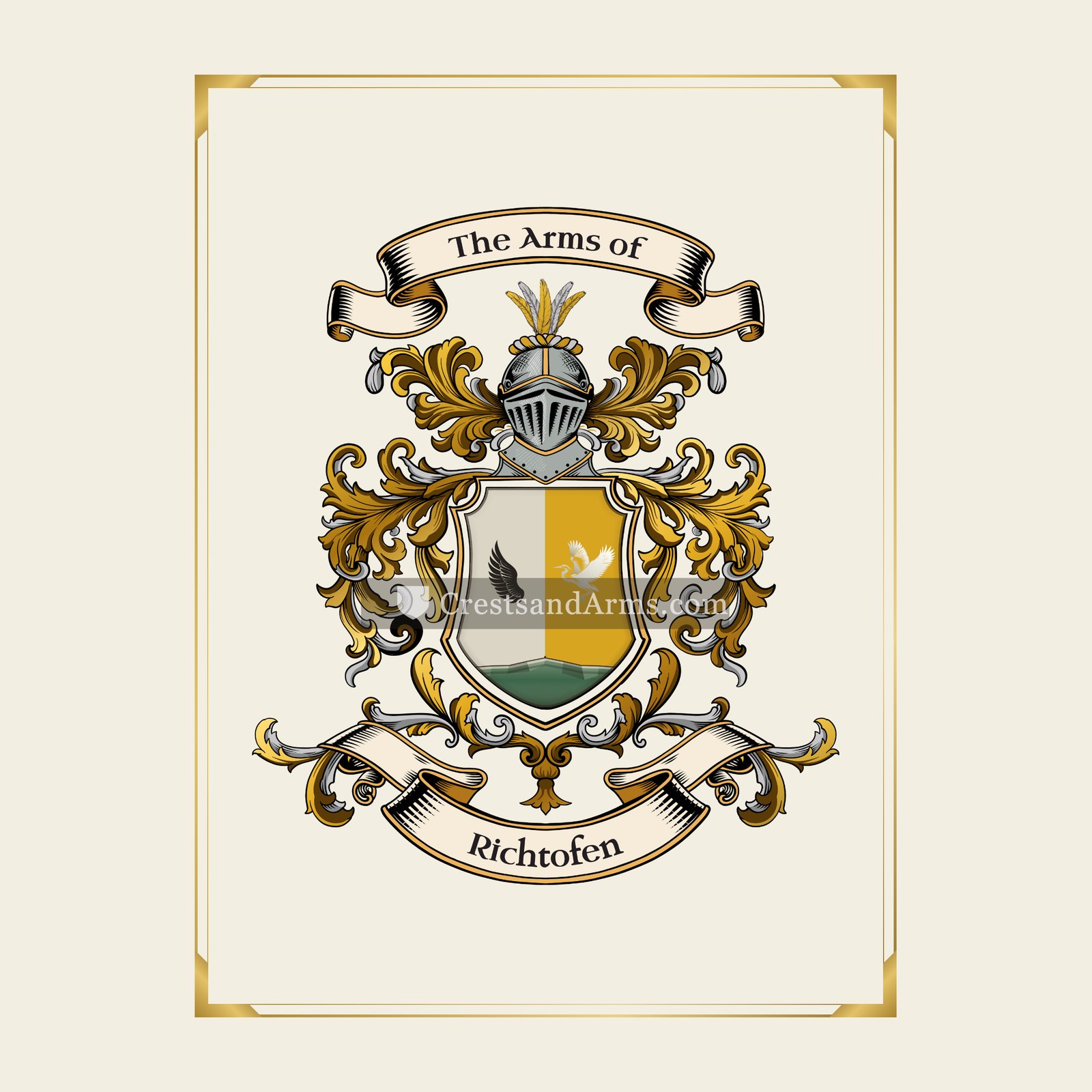 With gold border
