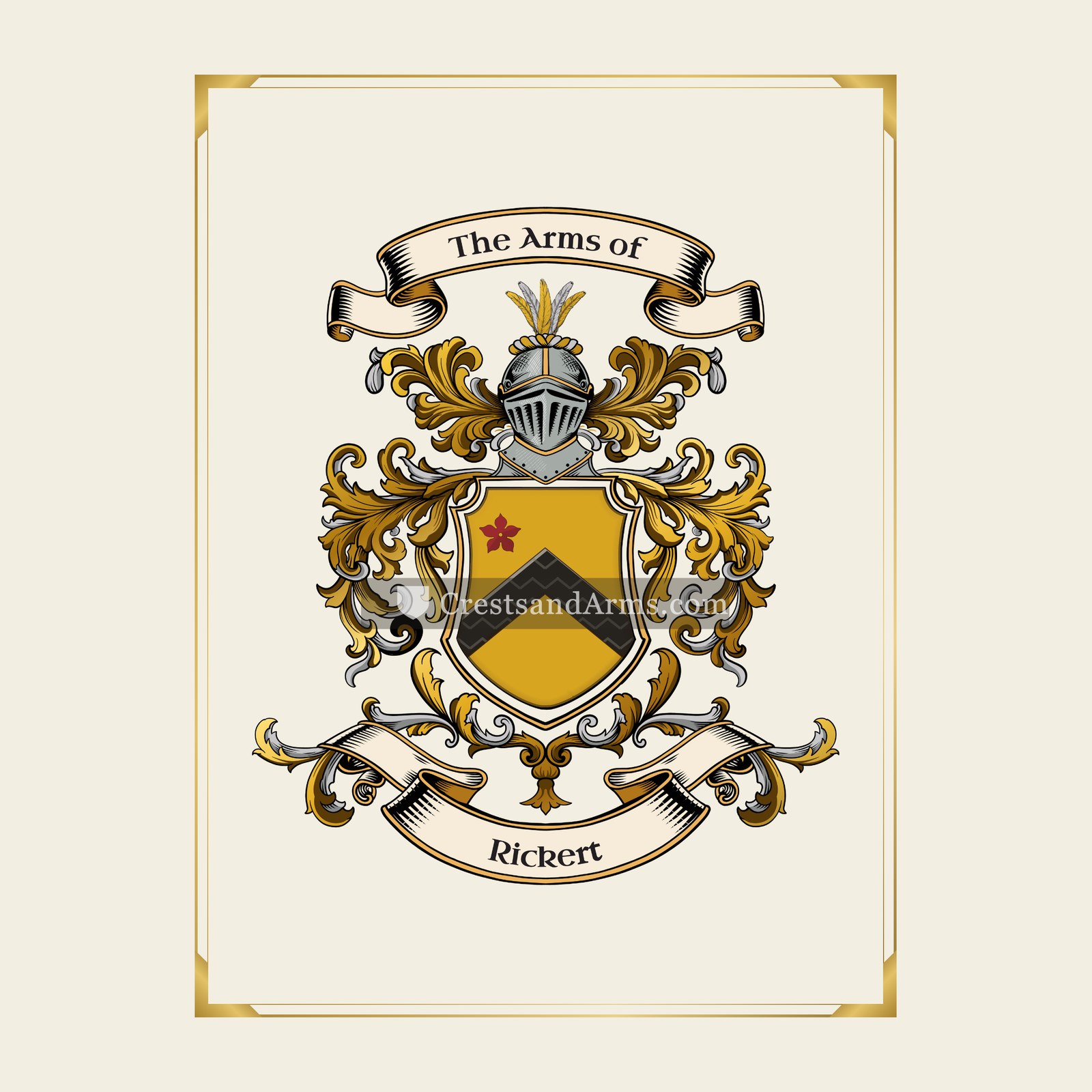 With gold border
