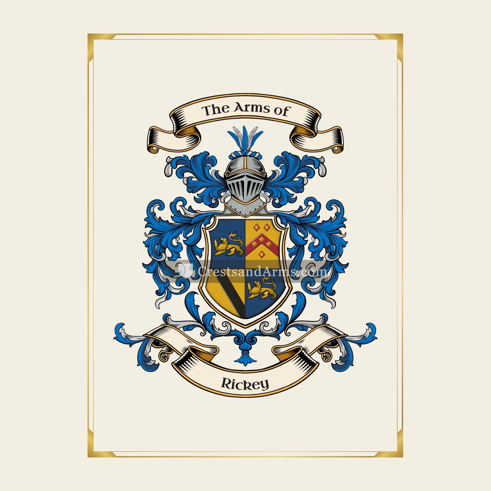 With gold border