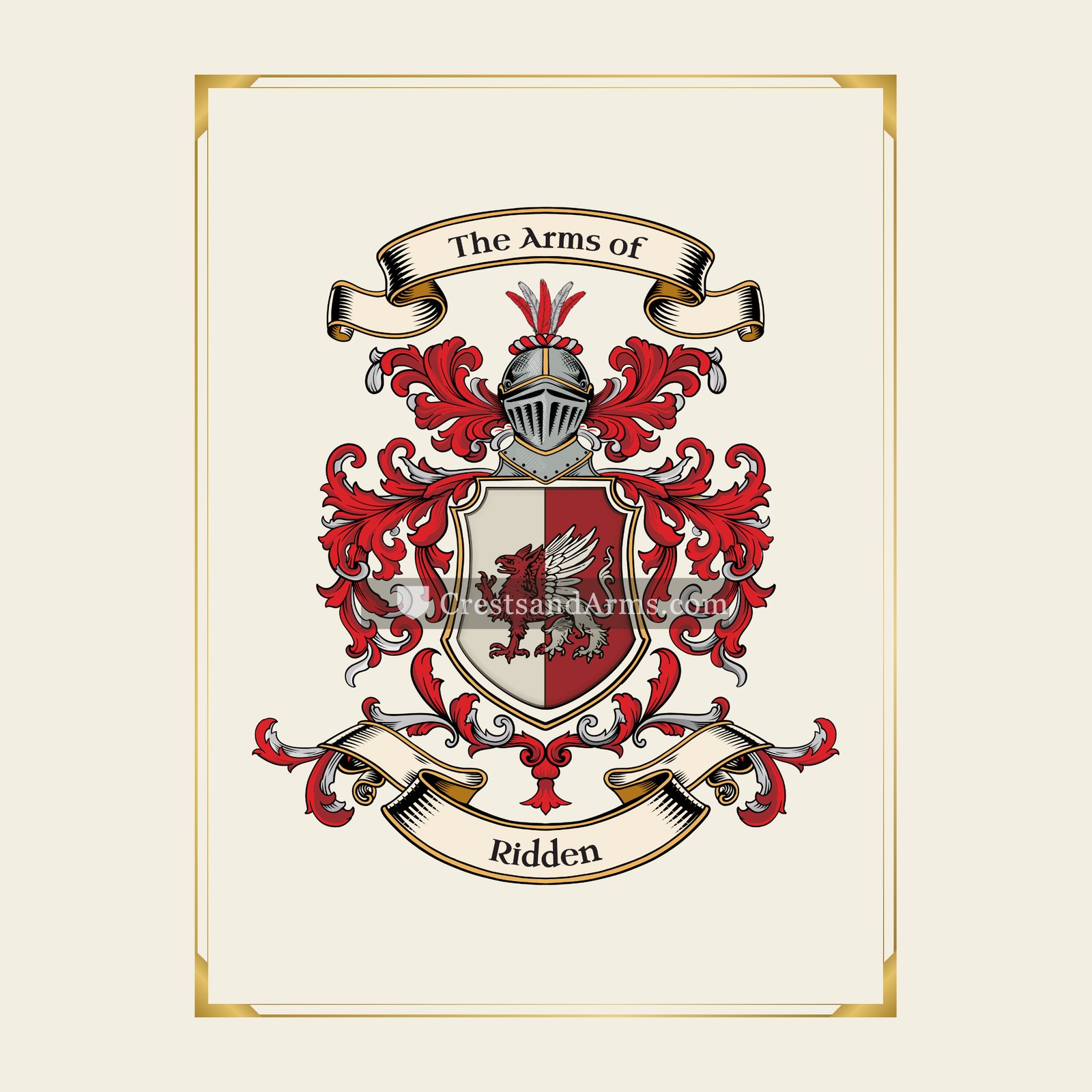 With gold border