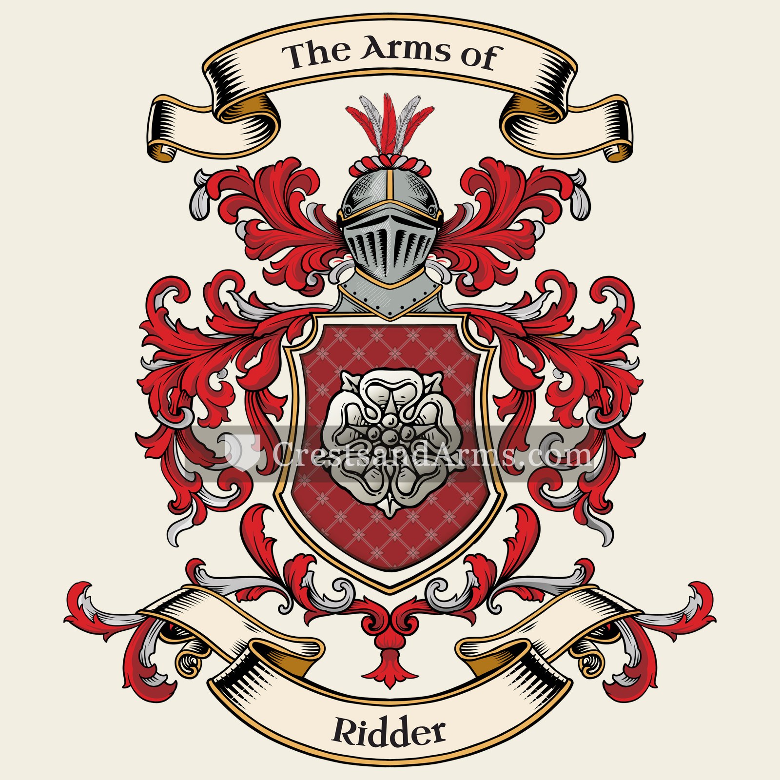 The Ridder coat of arms, drawn from the recorded blazon