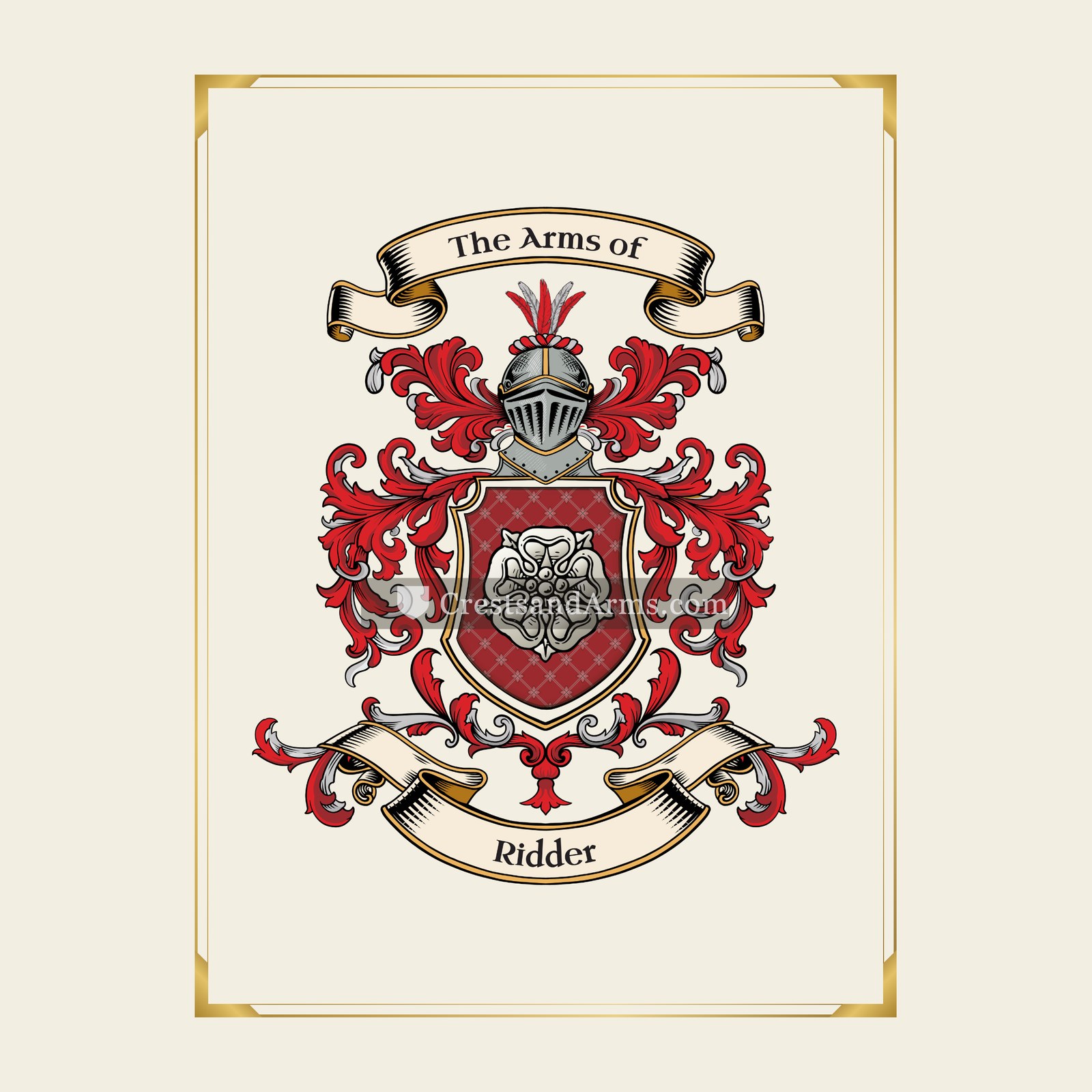 With gold border