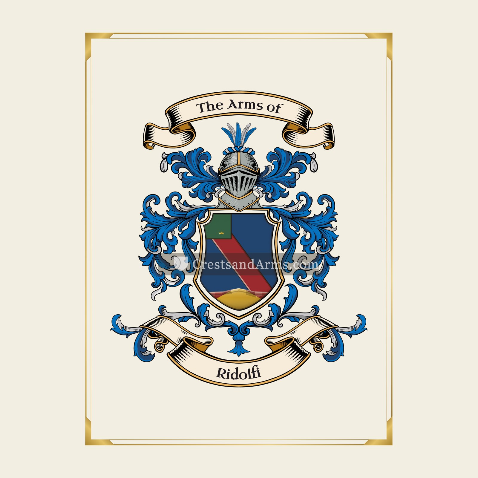 With gold border