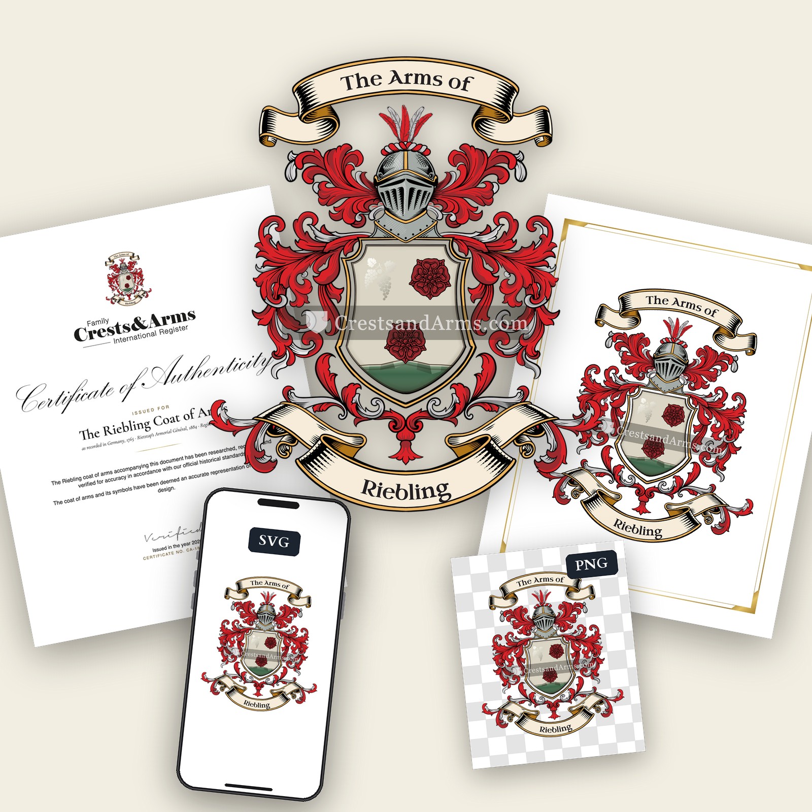 The Riebling arms on the coat of arms — digital pack