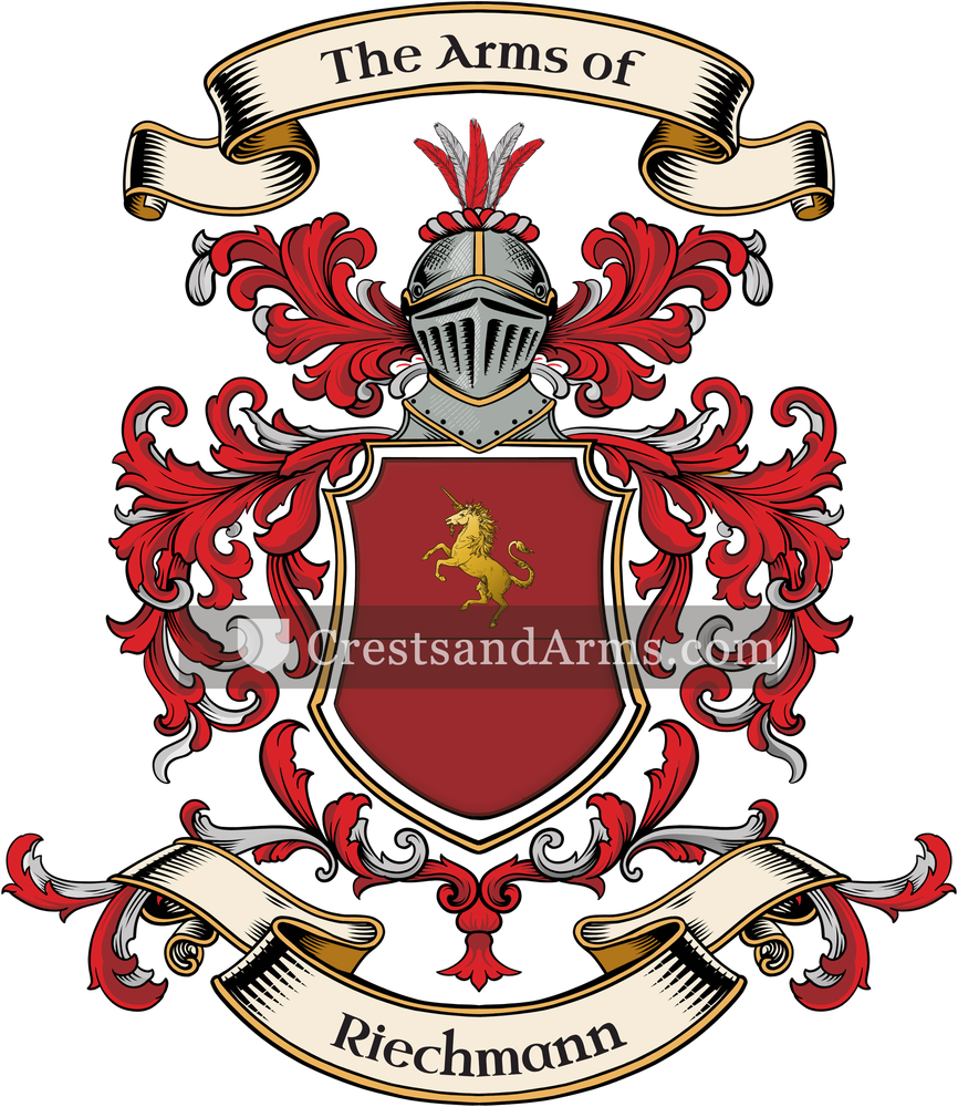 The Riechmann coat of arms, drawn from the recorded blazon