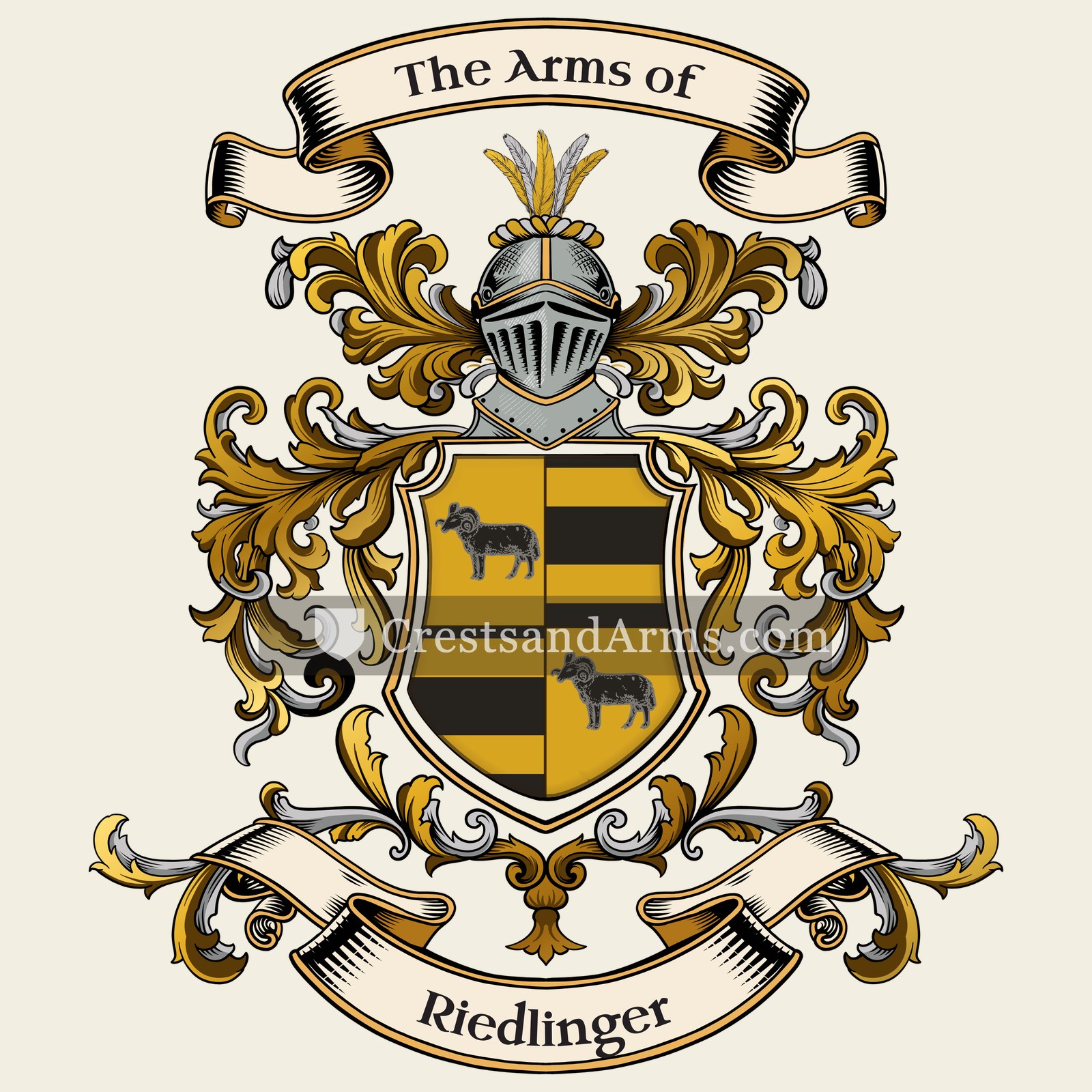 The Riedlinger coat of arms, drawn from the recorded blazon