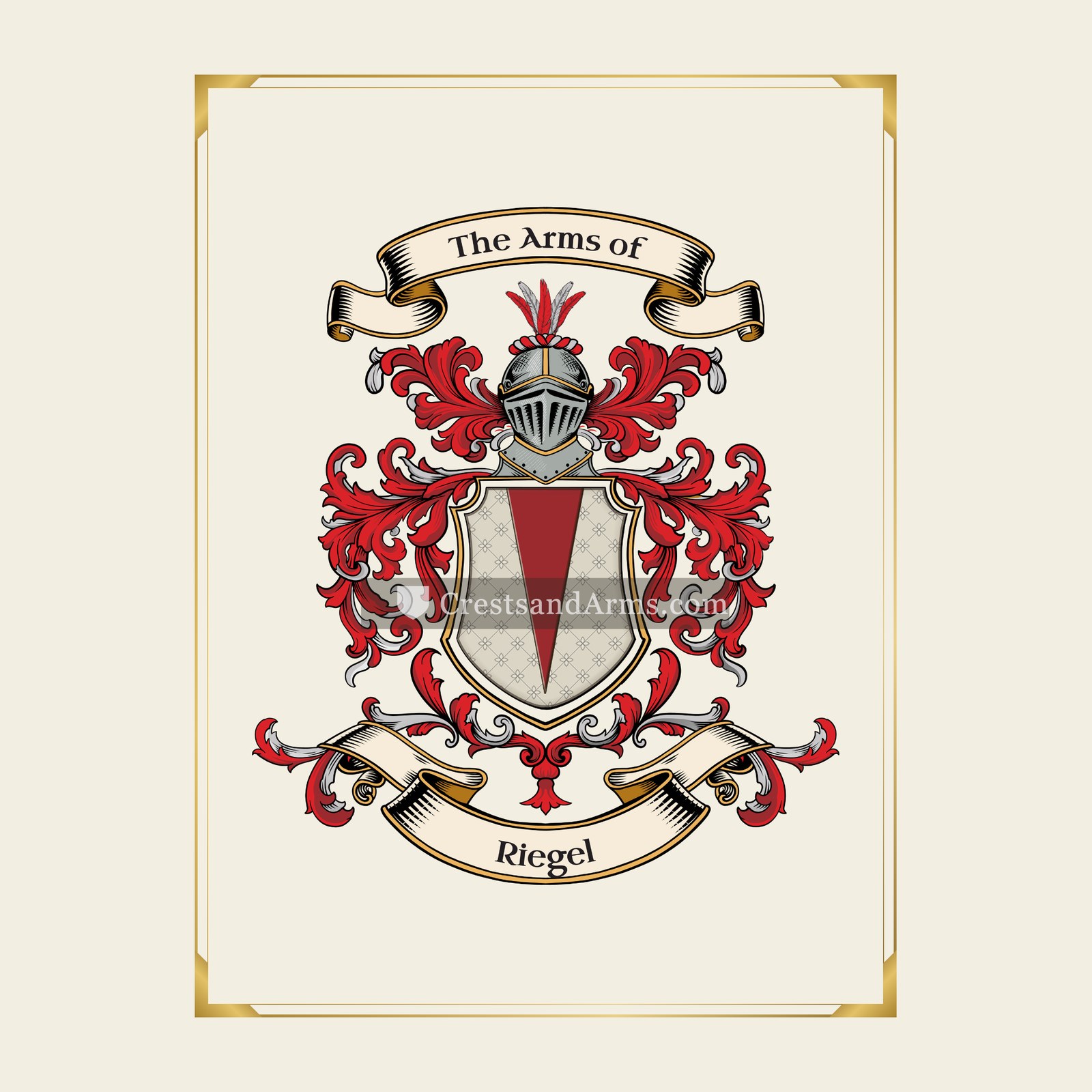 With gold border