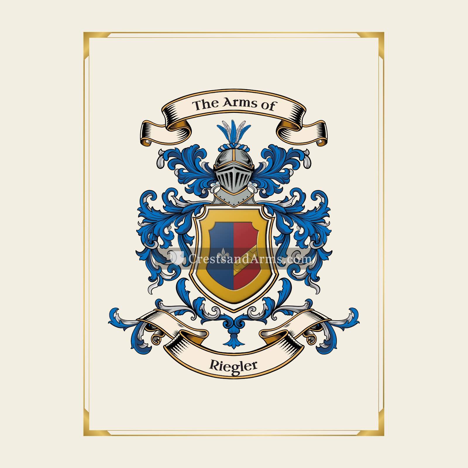 With gold border