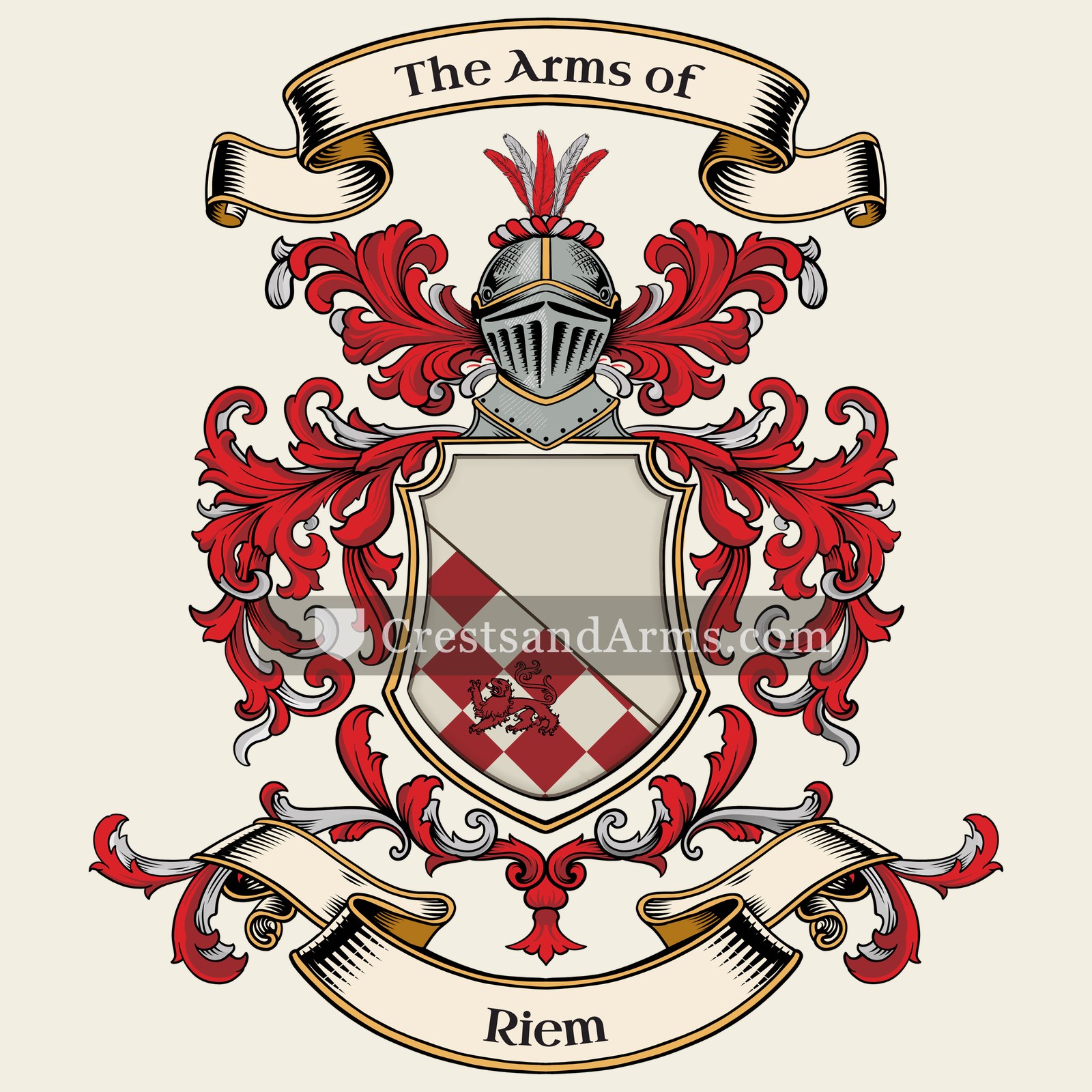 The Riem coat of arms, drawn from the recorded blazon