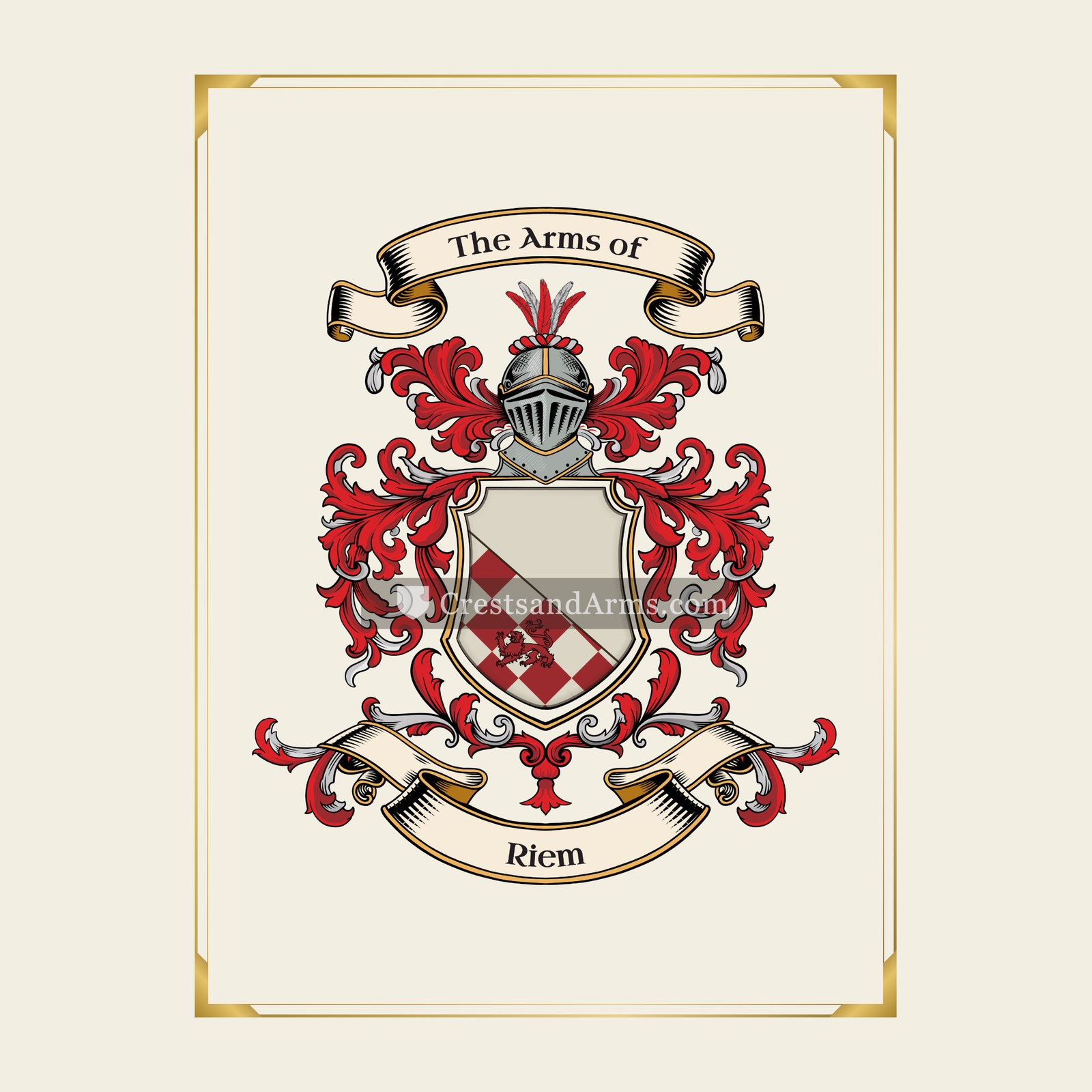 With gold border