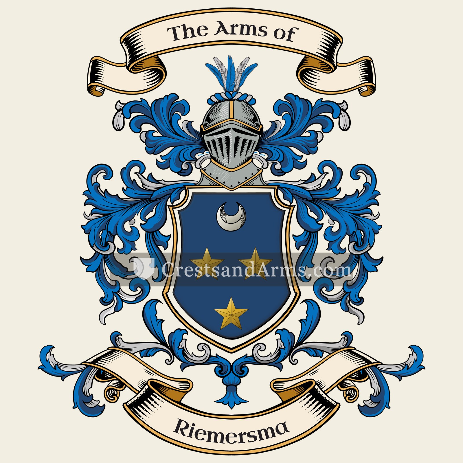The Riemersma coat of arms, drawn from the recorded blazon