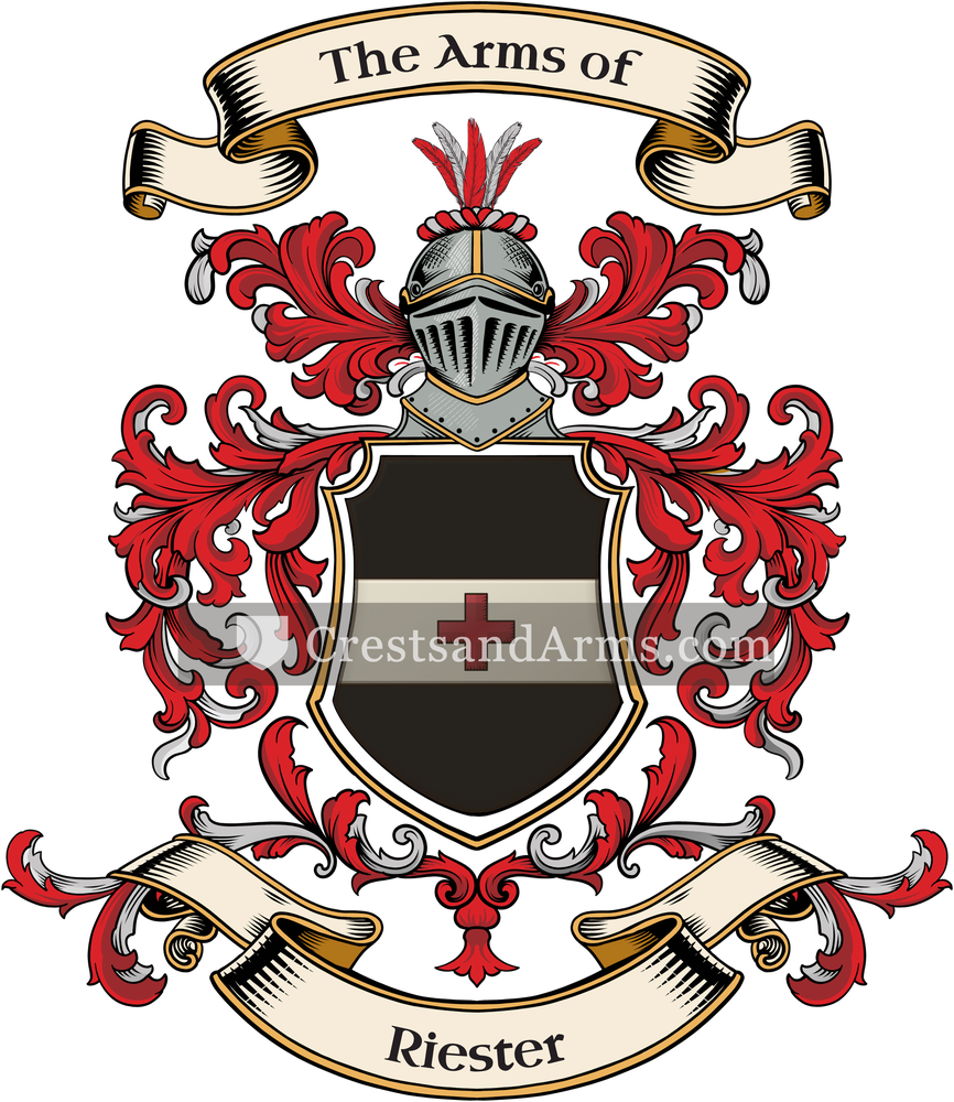 The Riester coat of arms, drawn from the recorded blazon