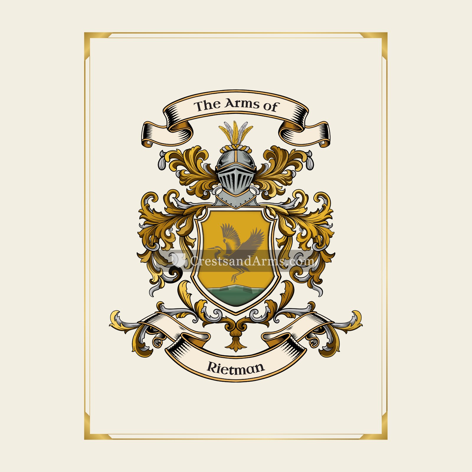 With gold border