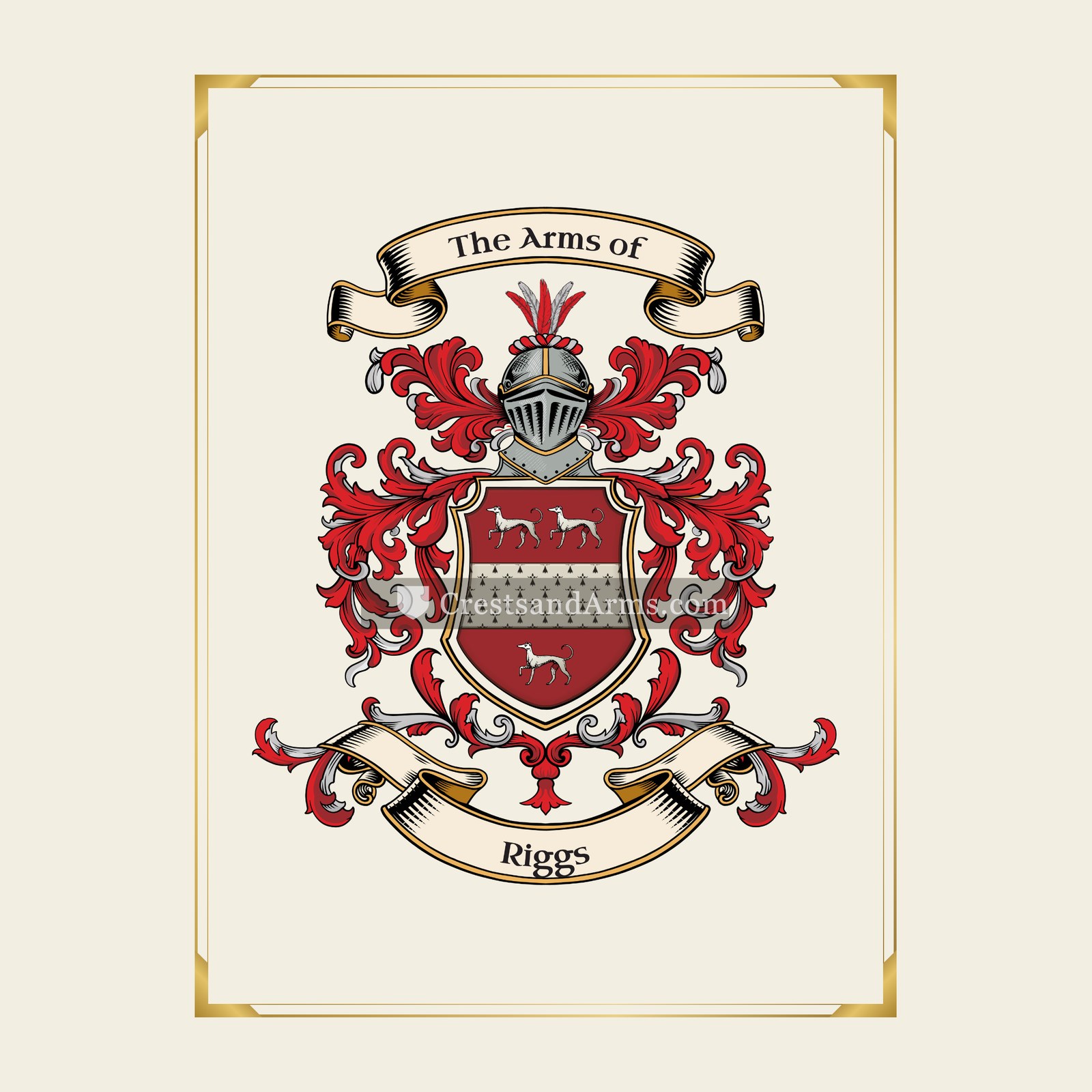 With gold border