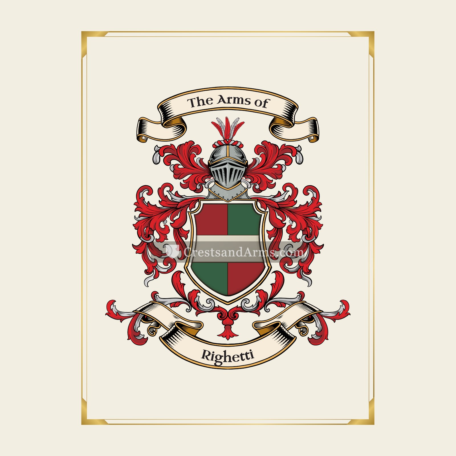 With gold border