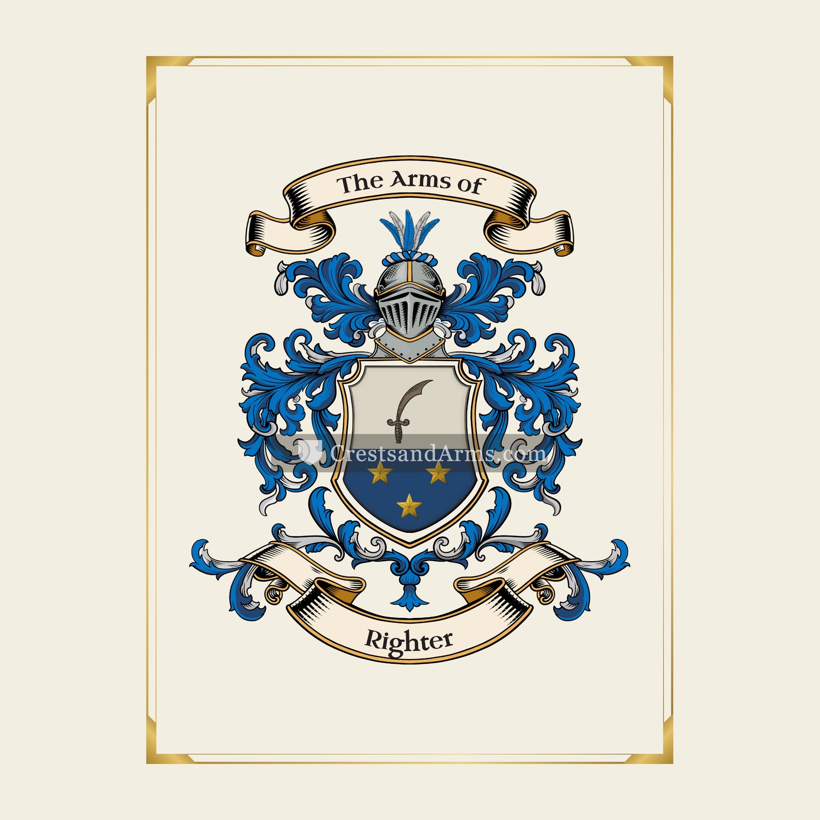 With gold border