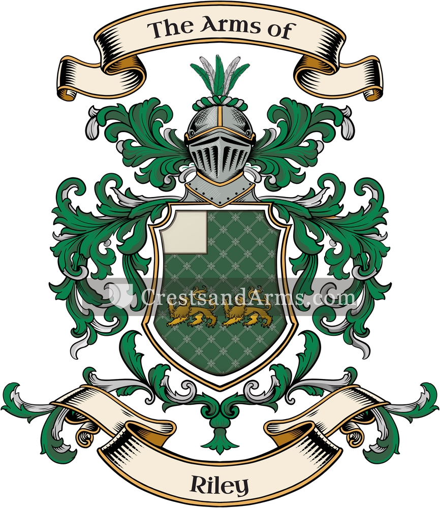 The Riley coat of arms, drawn from the recorded blazon
