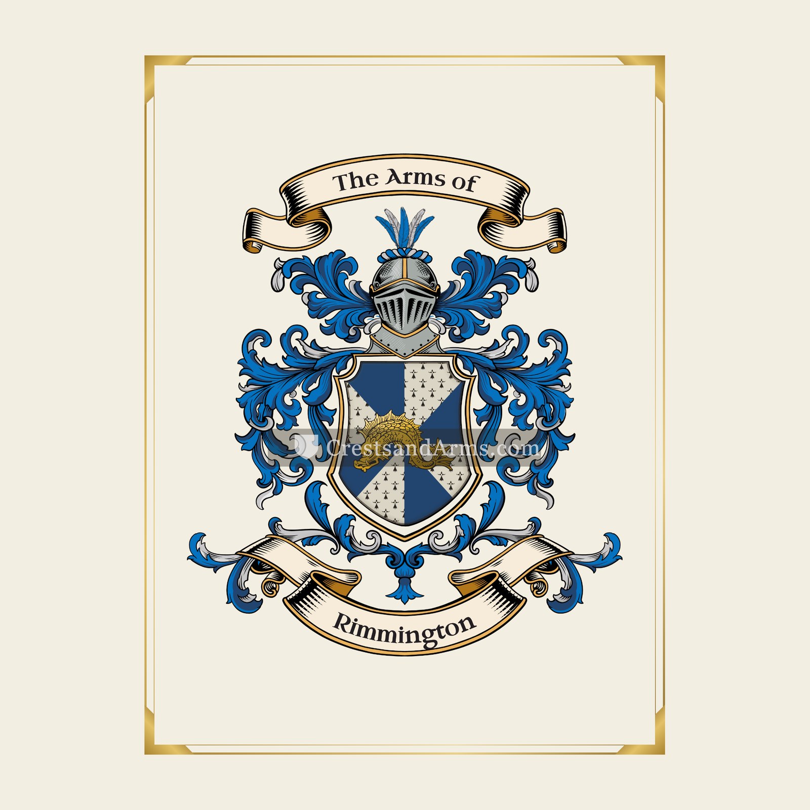 With gold border