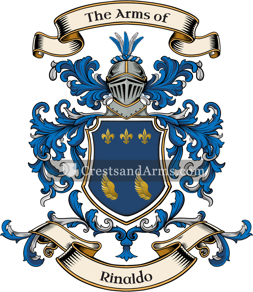 The Rinaldo coat of arms, drawn from the recorded blazon