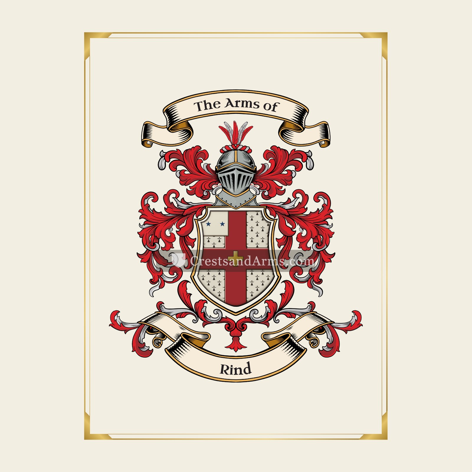 With gold border