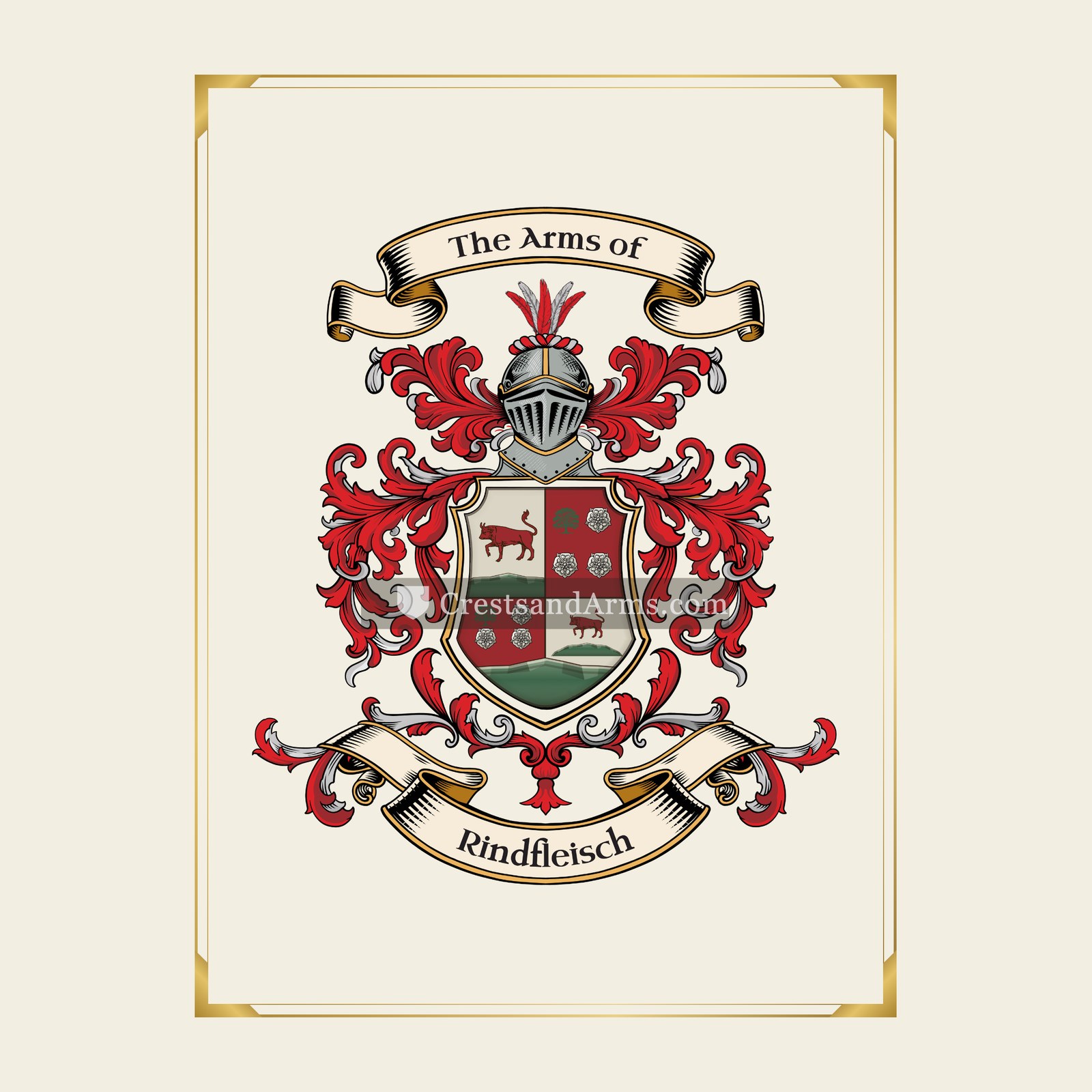 With gold border
