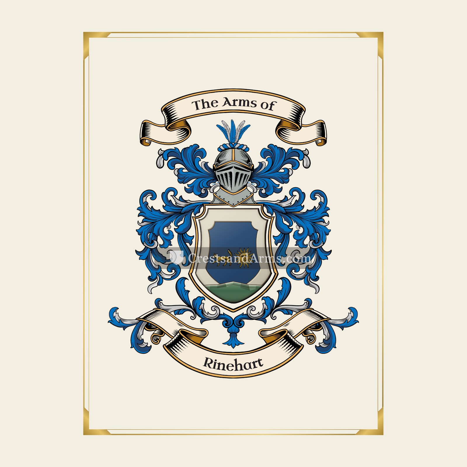 With gold border