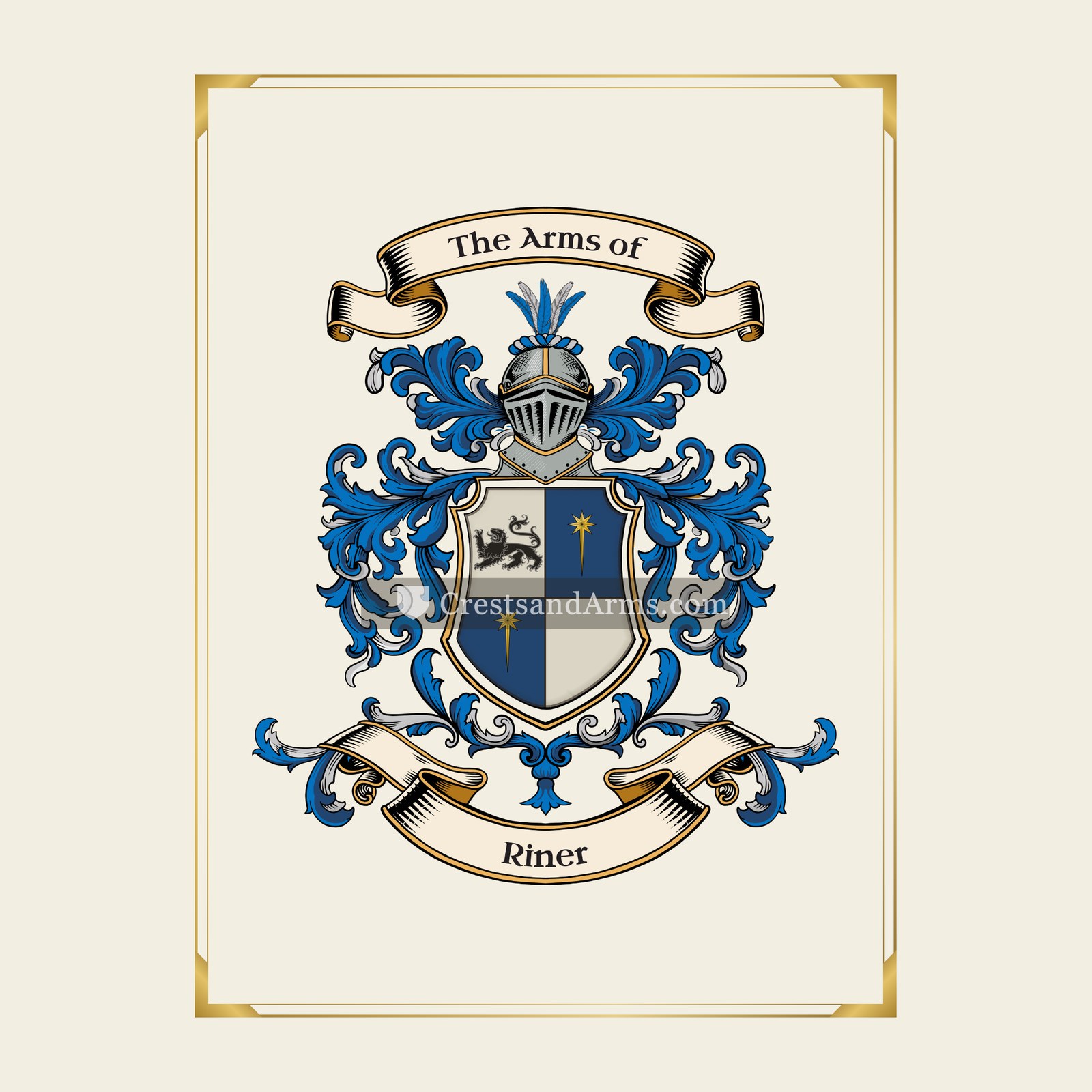 With gold border