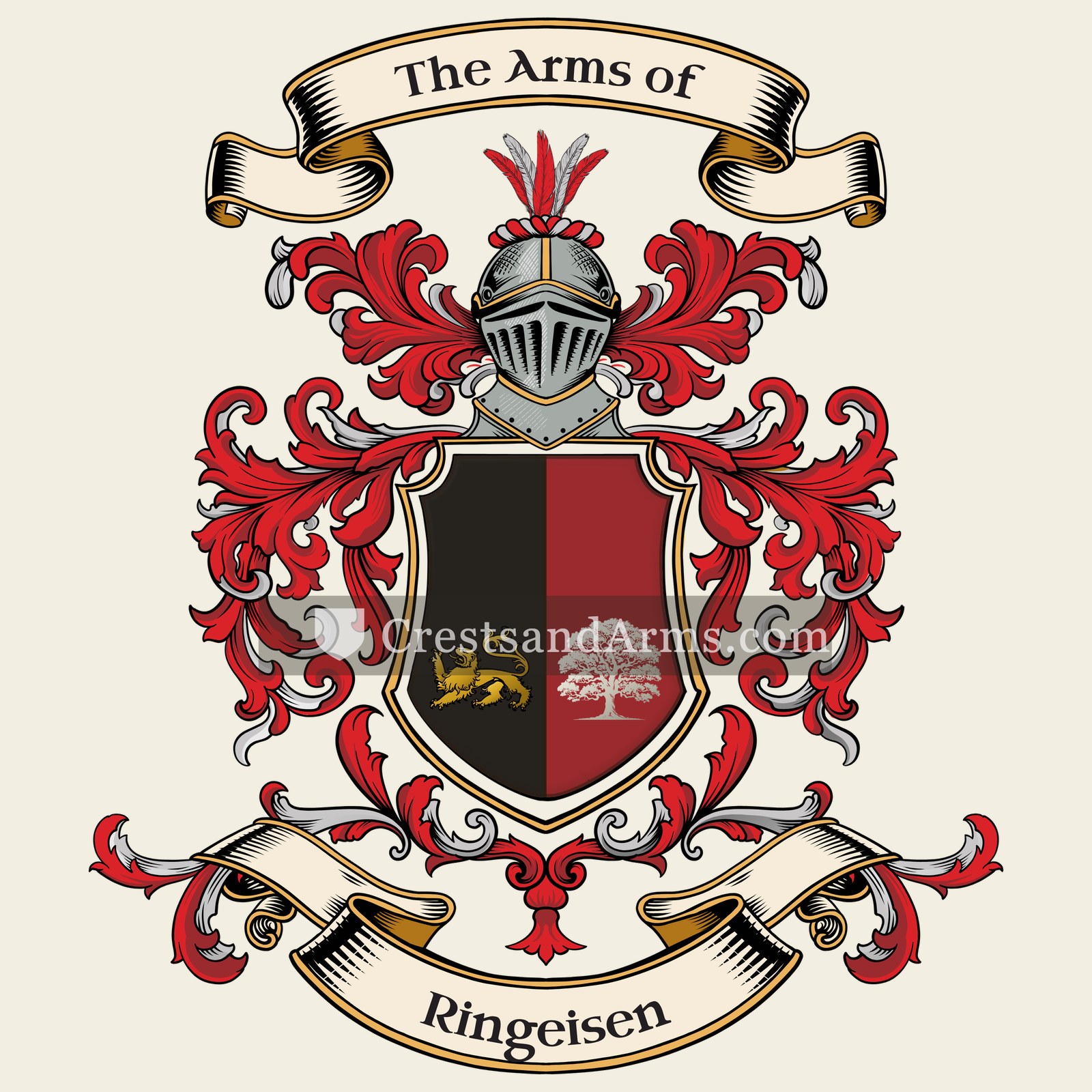 The Ringeisen coat of arms, drawn from the recorded blazon