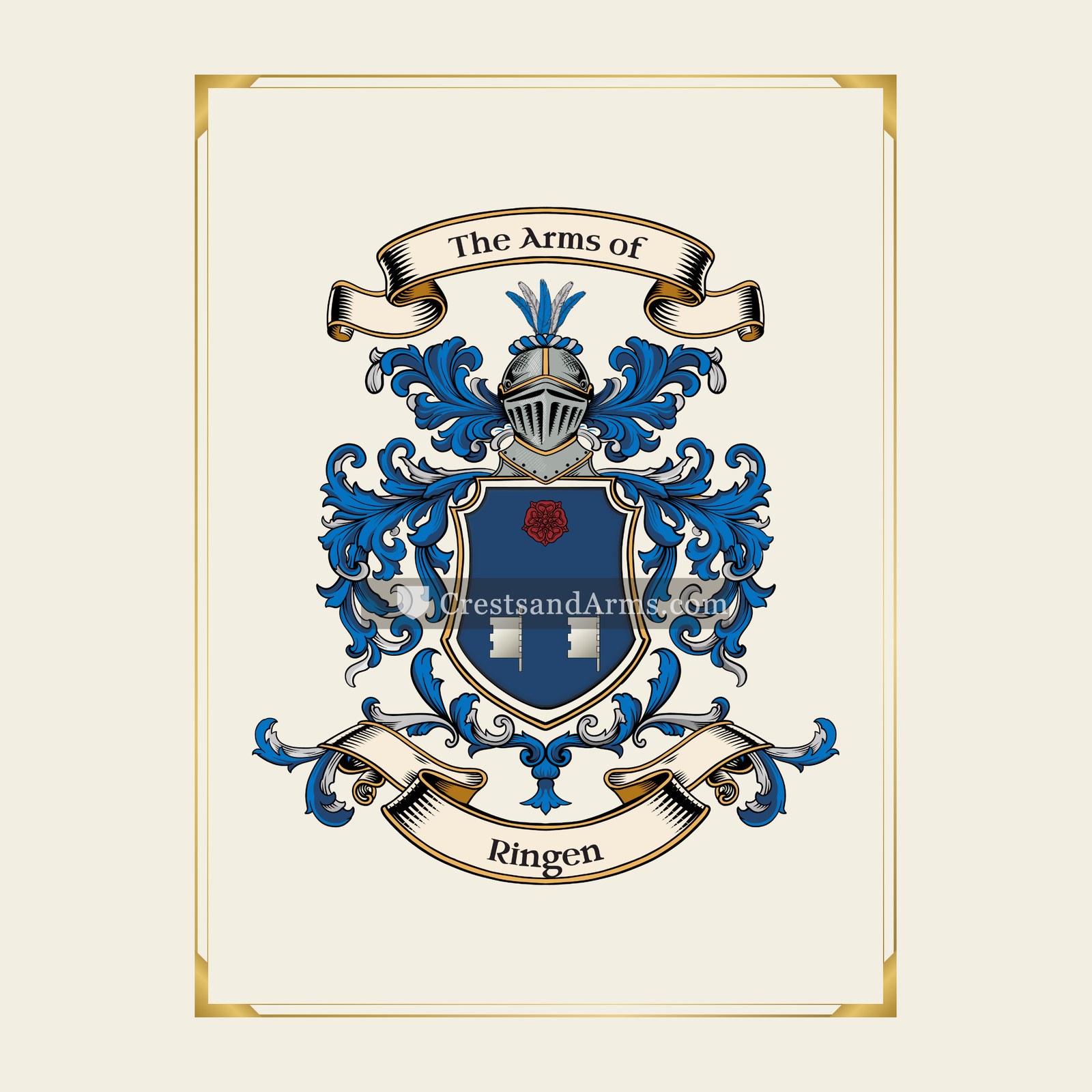 With gold border