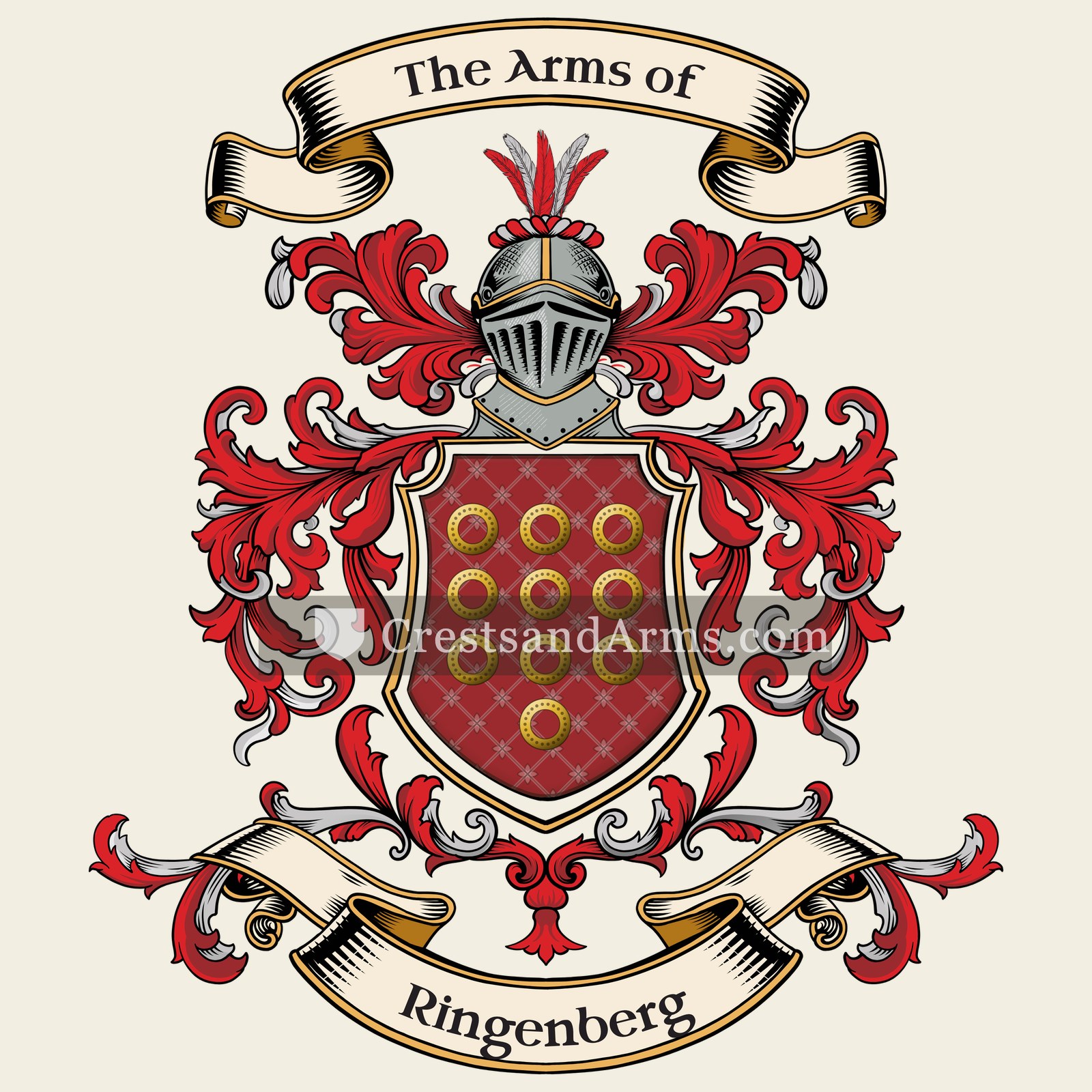The Ringenberg coat of arms, drawn from the recorded blazon