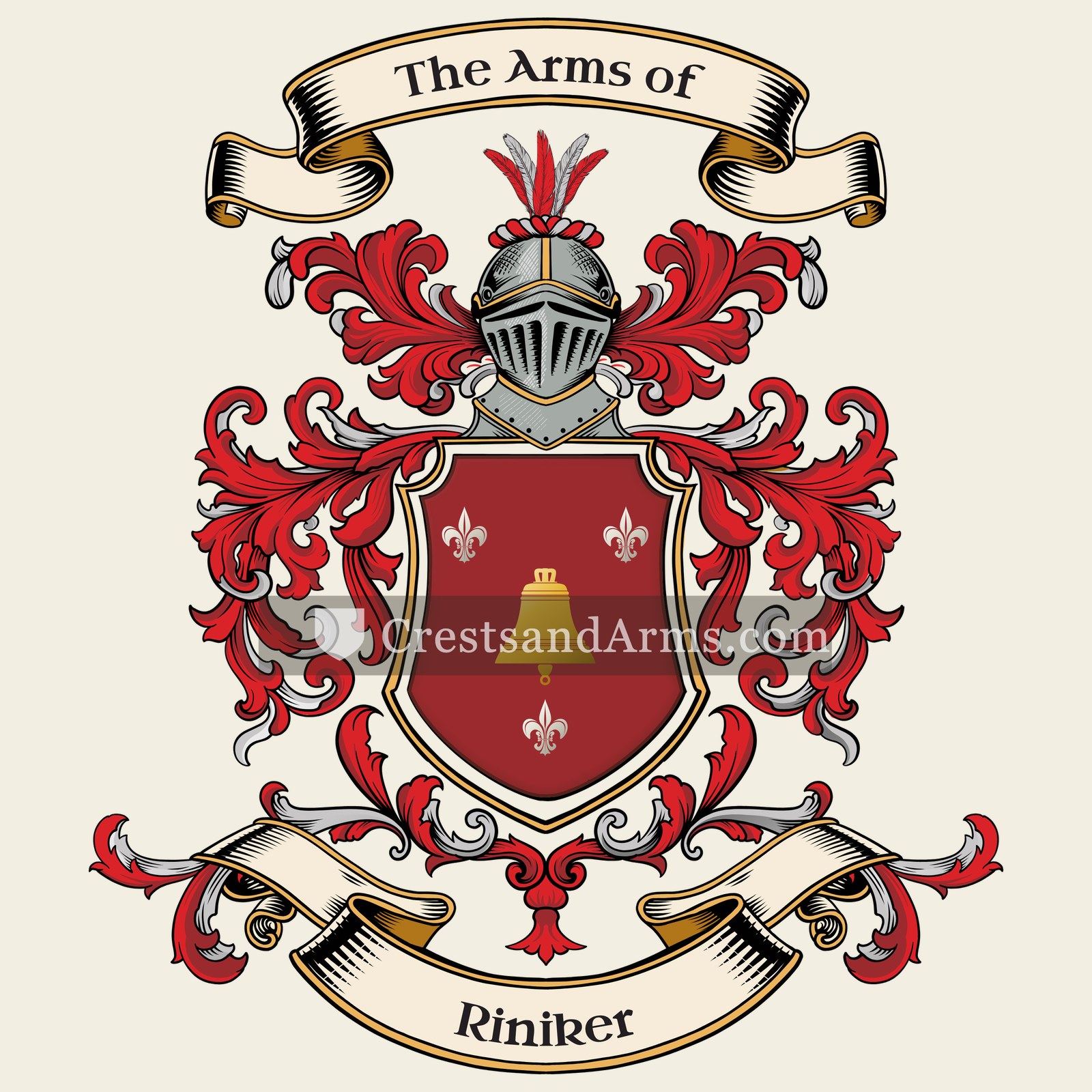 The Riniker coat of arms, drawn from the recorded blazon