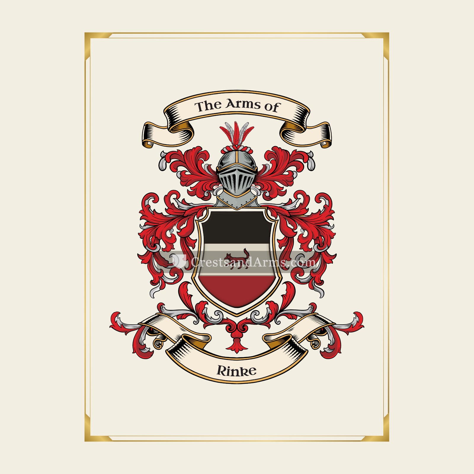 With gold border