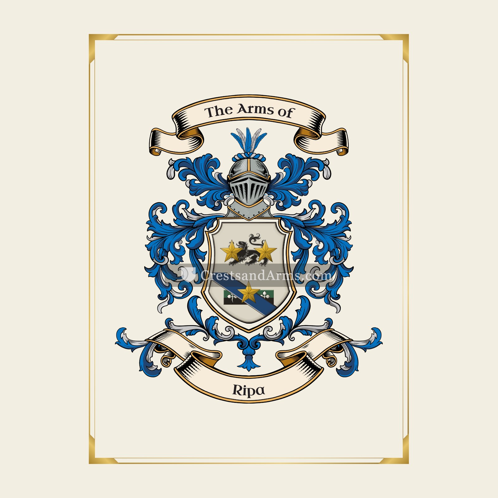 With gold border