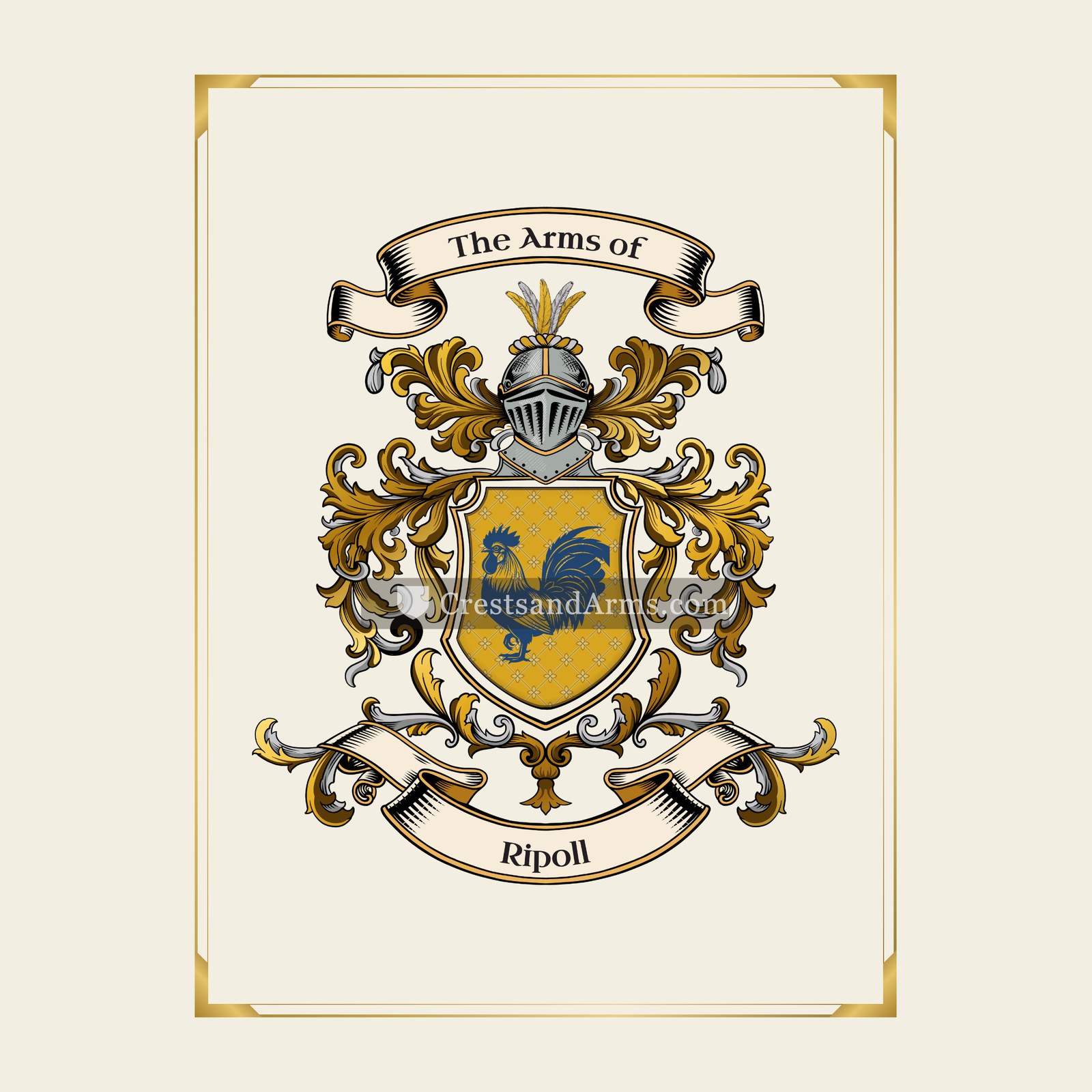 With gold border