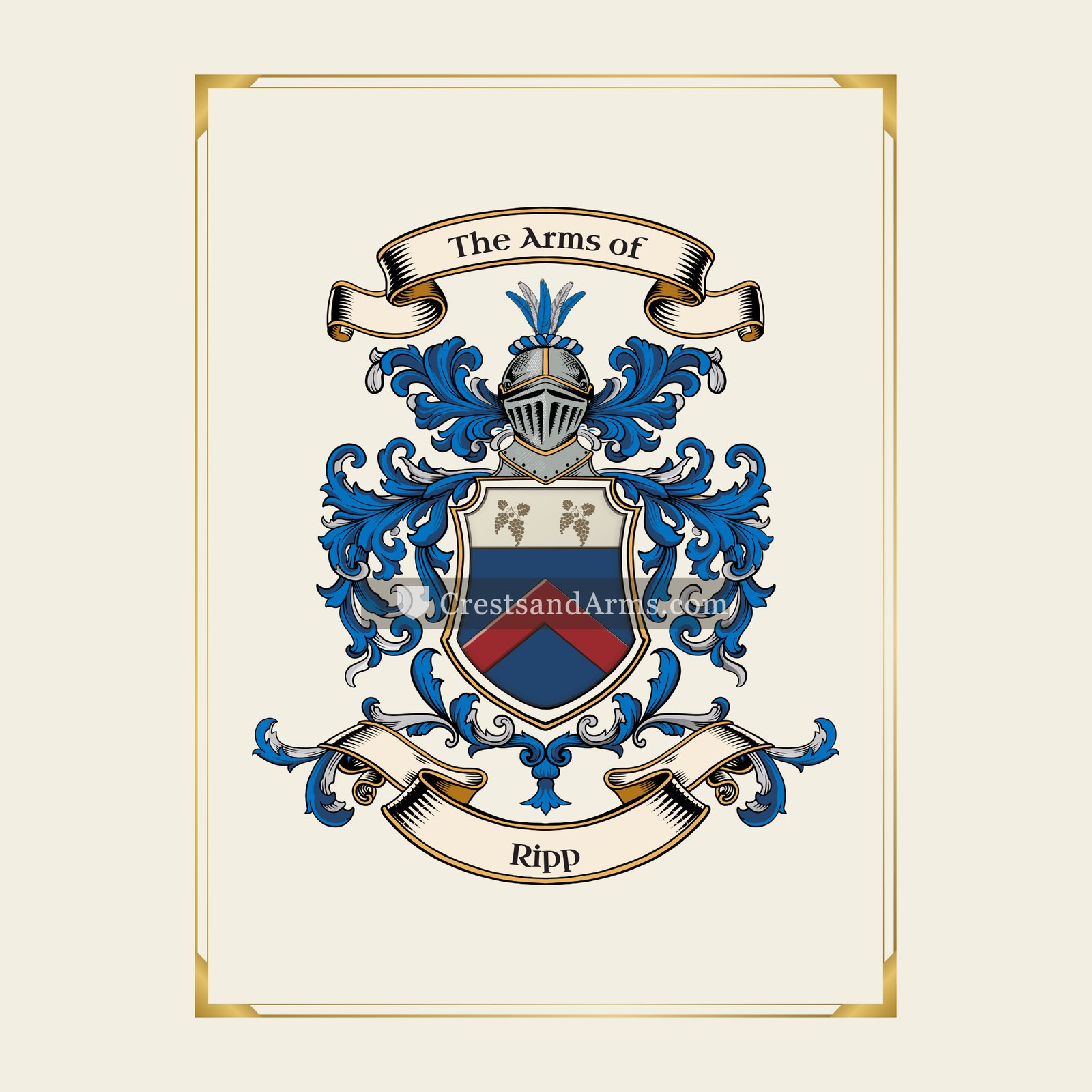 With gold border