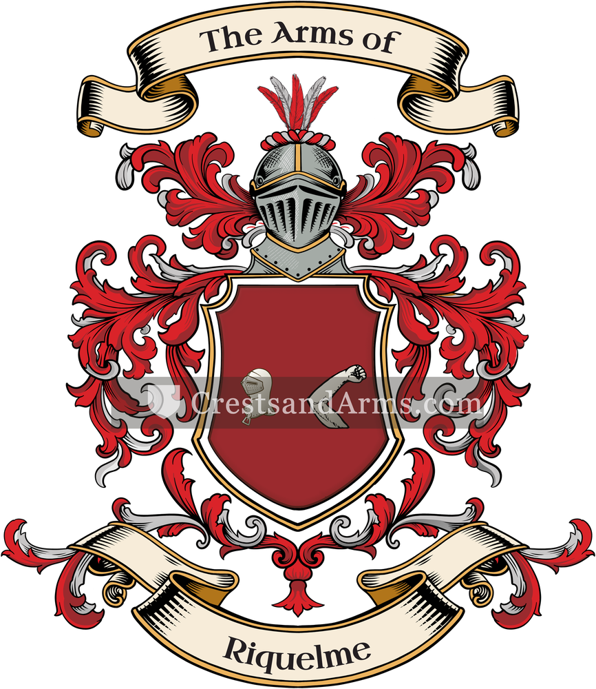 The Riquelme coat of arms, drawn from the recorded blazon