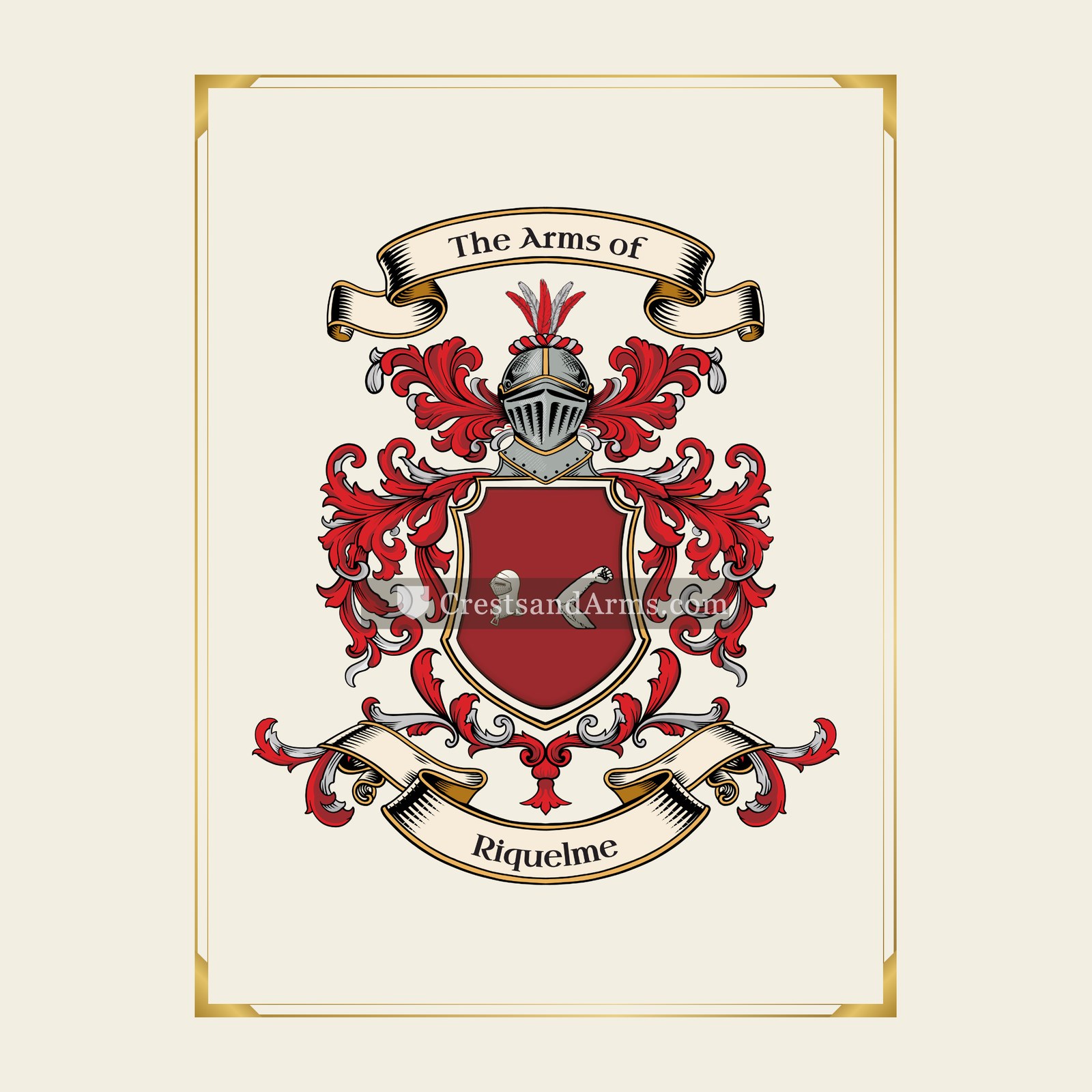 With gold border