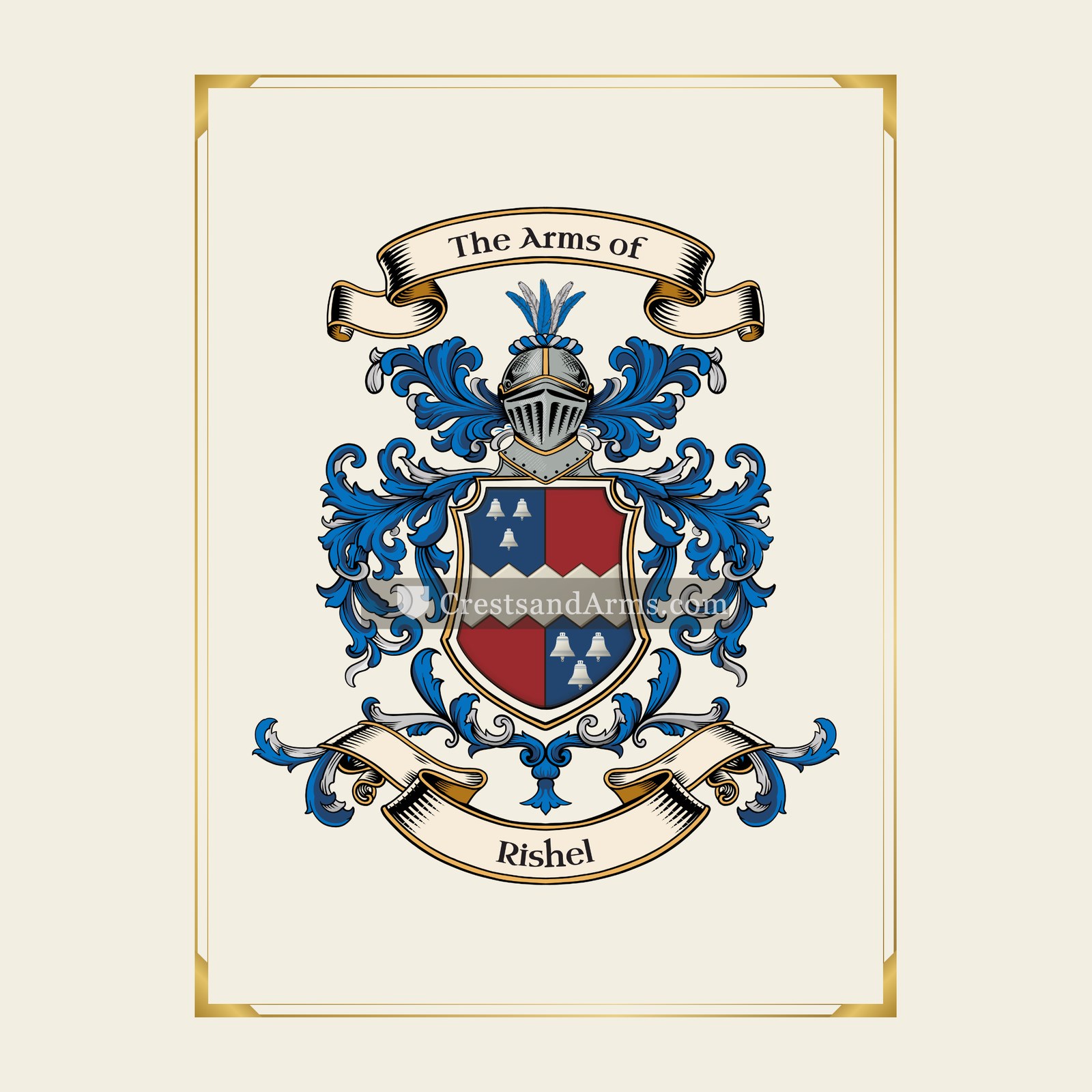 With gold border