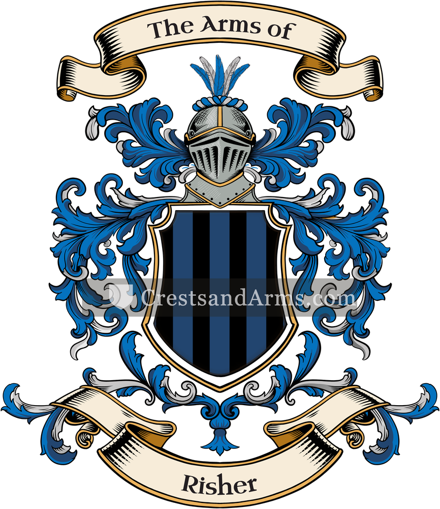 The Risher coat of arms, drawn from the recorded blazon