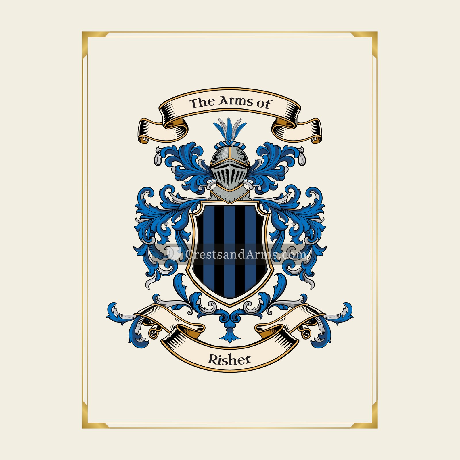 With gold border