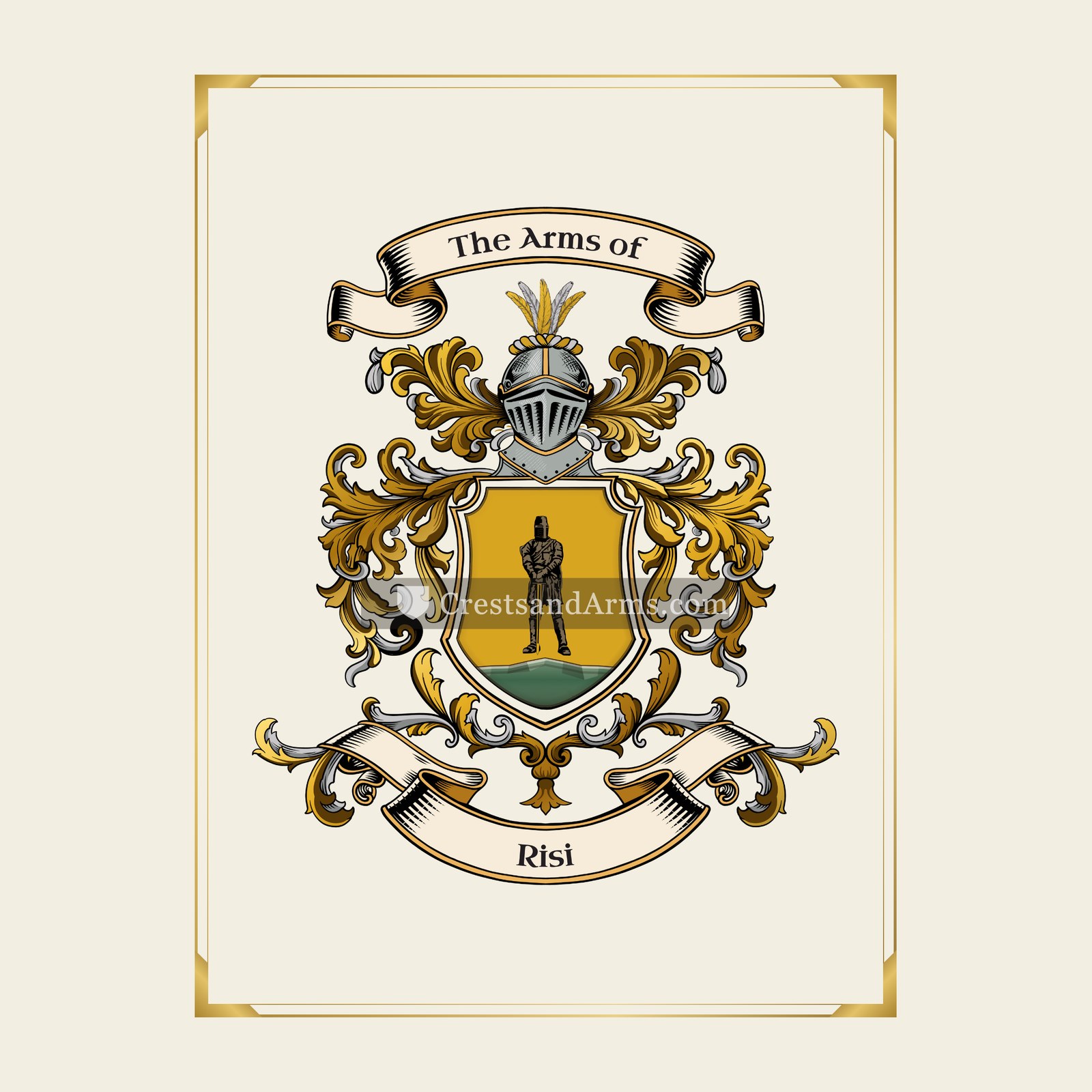 With gold border